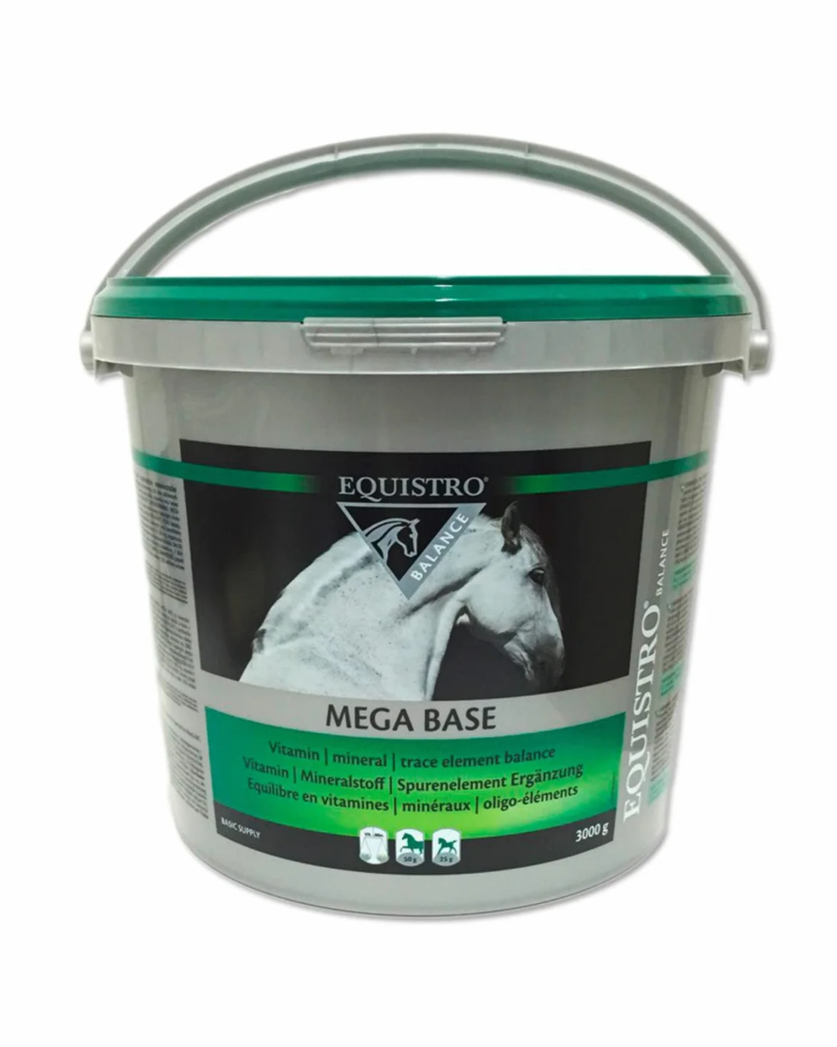 EQUISTRO® Mega Base | karma uzupełniająca dla koni | wysokiej jakości karma mineralna wspomagająca ssanie zapotrzebowania na składniki odżywcze | 3 kg
