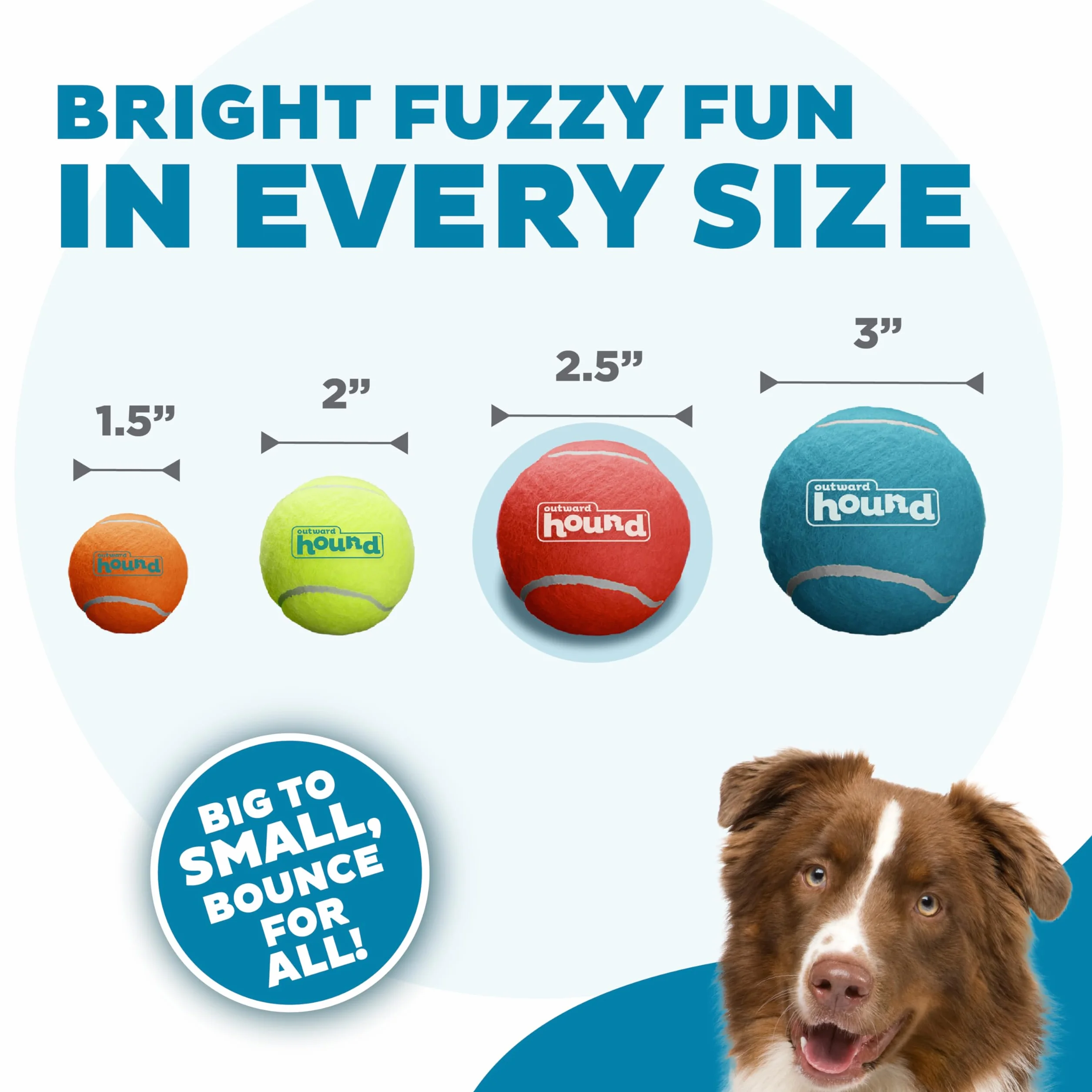 Outward Hound Squeaker Ballz Piłka do aportowania dla psa rozmiar M 4-pak