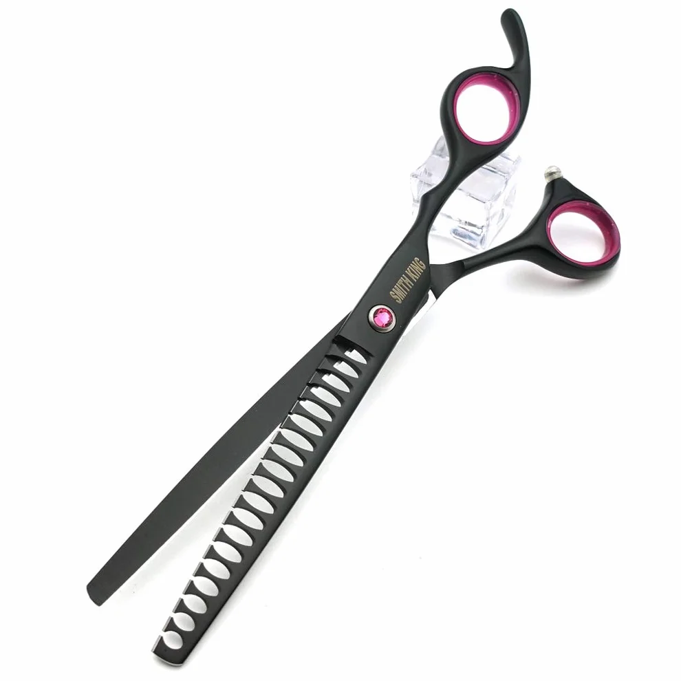 Zestaw nożyczek do pielęgnacji psów 18 cm 4 sztuki proste przerzedzające zakrzywione
