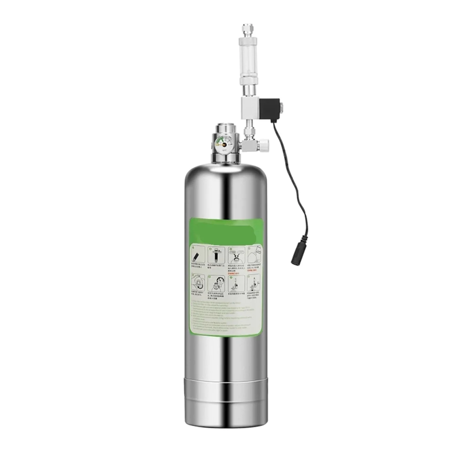 5L Double Aquarium CO2 Generator System Kit CO2 Cylinder Generator System with Solenoid Valve Bubble Diffuser Carbon Dioxide
