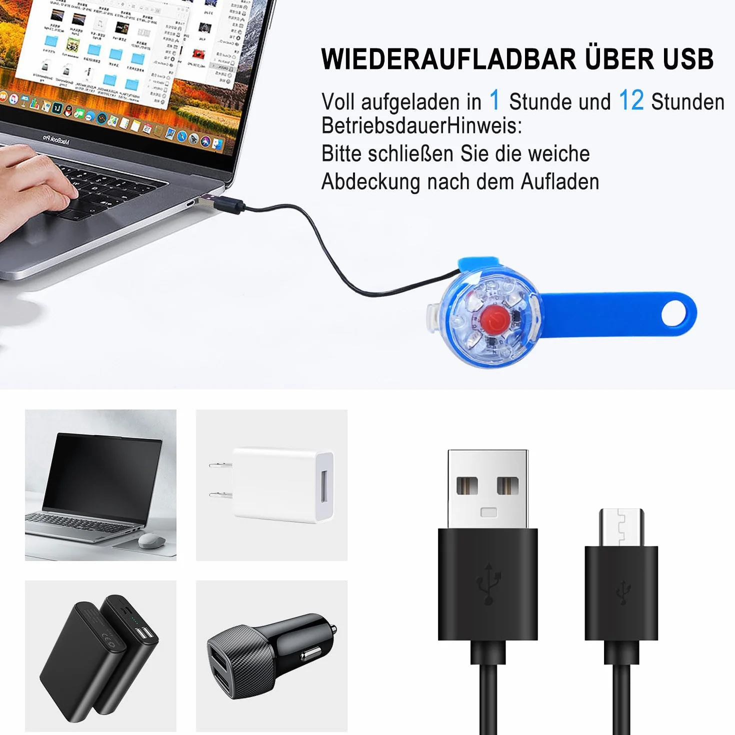 2 szt. bezpiecznych świateł dla zwierząt domowych, ładowane przez USB, bezpieczne, migające światło LED dla psów, kotów, 3 tryby migania, wodoszczelne, bezpieczeństwo, dla zwierząt domowych