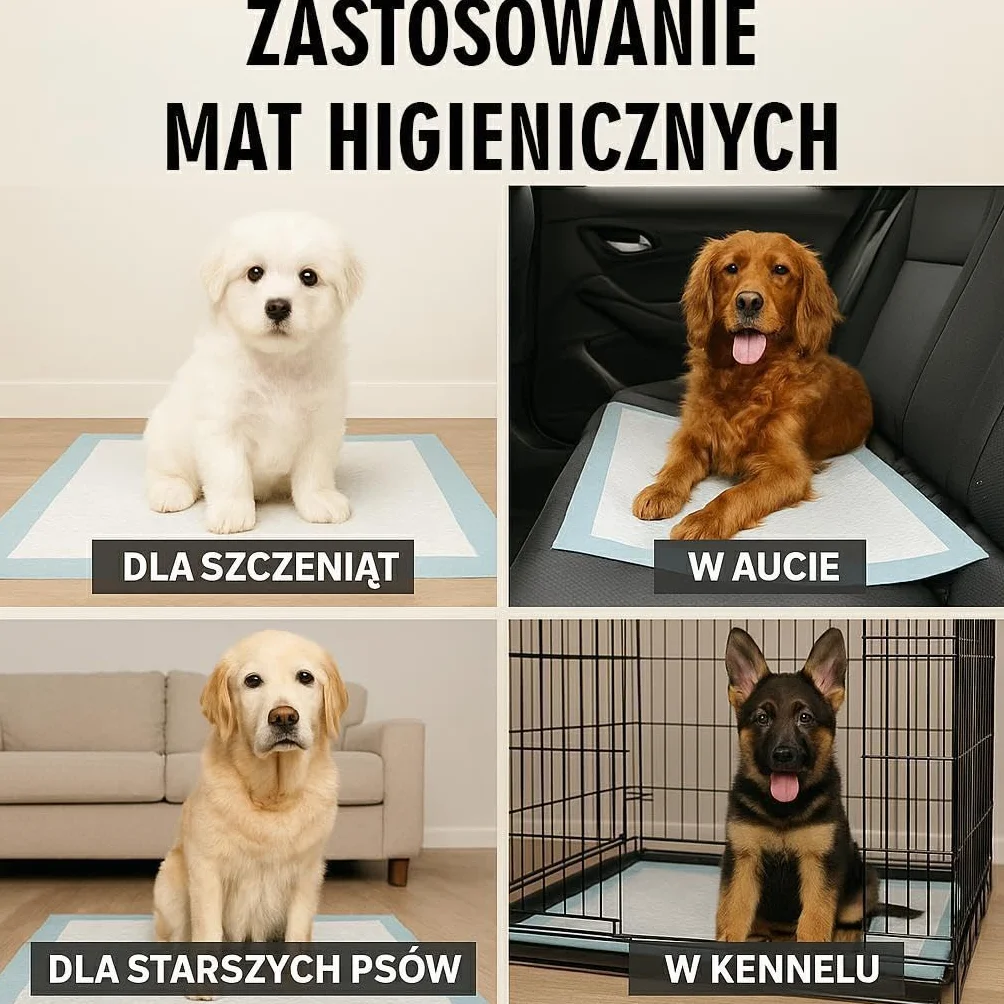 Happet Maty Higieniczne dla Psów 60 × 45 cm | 30 szt. | Superchłonne Podkłady Treningowe dla Szczeniąt, Psów Starszych i Chorych | Szybkoschnące, Wodoodporne | Nauka Czystości i Ochrona Podłóg