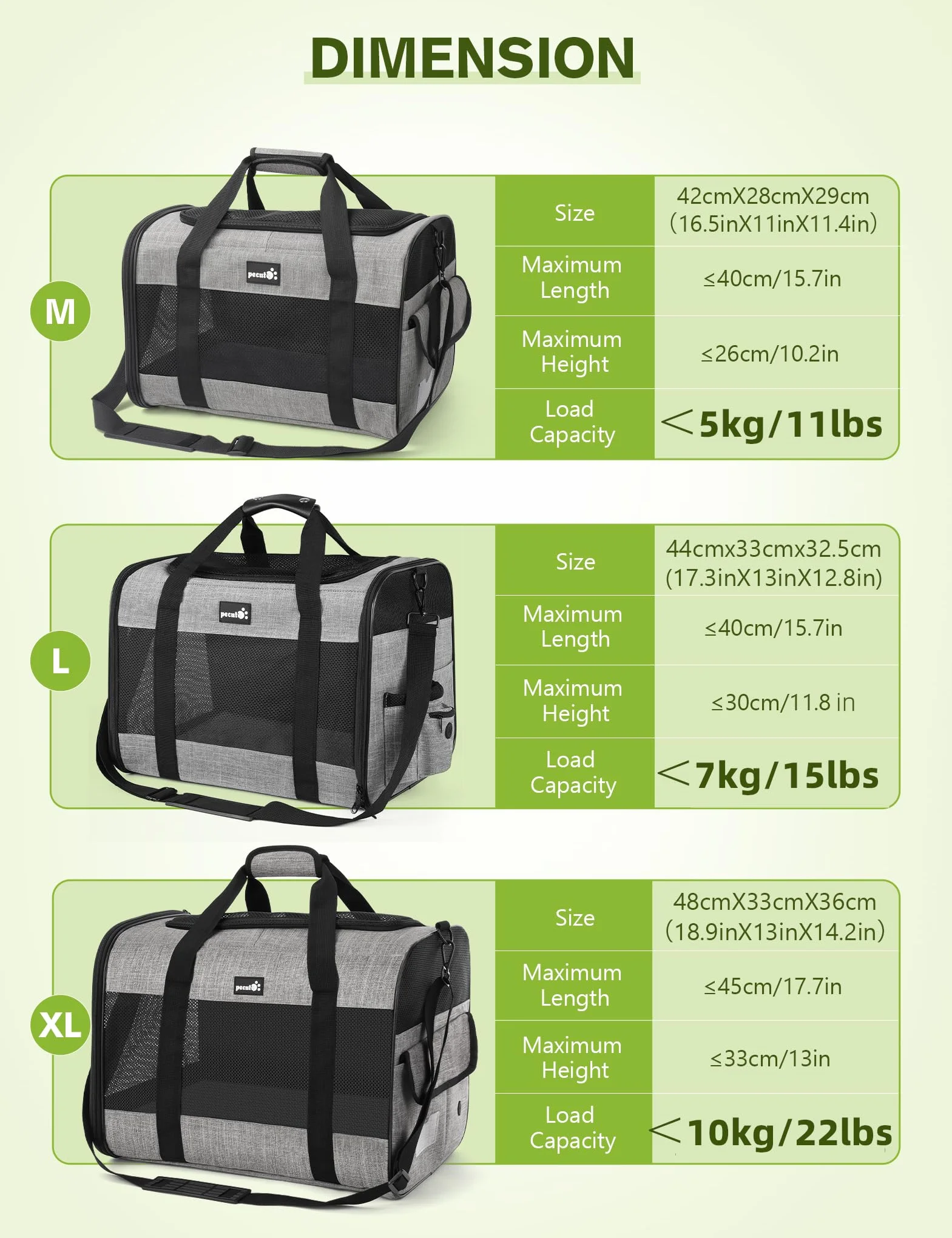 Pecute® torba na zwierzęta domowe, duża, plecak dla kota, przenośna torba podróżna dla psa, oddychająca siatka, odpowiednia zarówno na długie, jak i krótkie podróże, przeznaczona dla kotów i szczeniąt