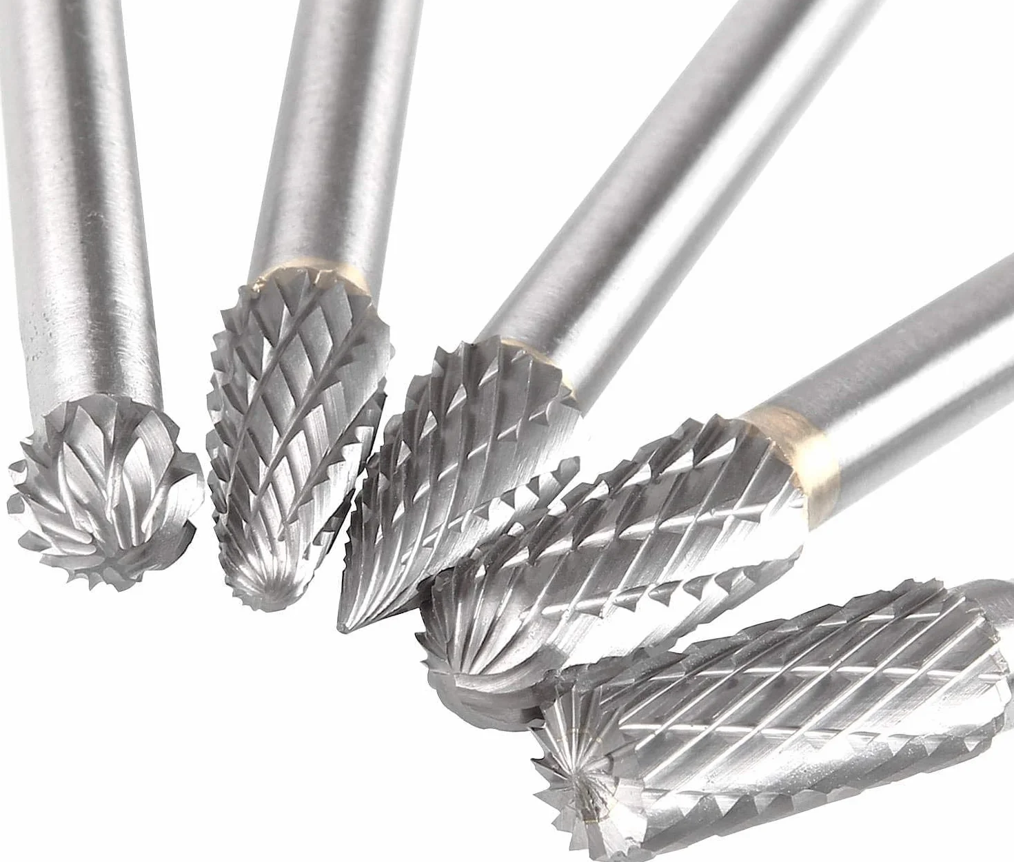5 Pcs Premium Tungsten Steel Carbide Rotary Burr Set,10MM Head Die Grinder Bits for Die Grinder Drill, DIY Wood-Working Carving, Drilling, Metal Polishing
