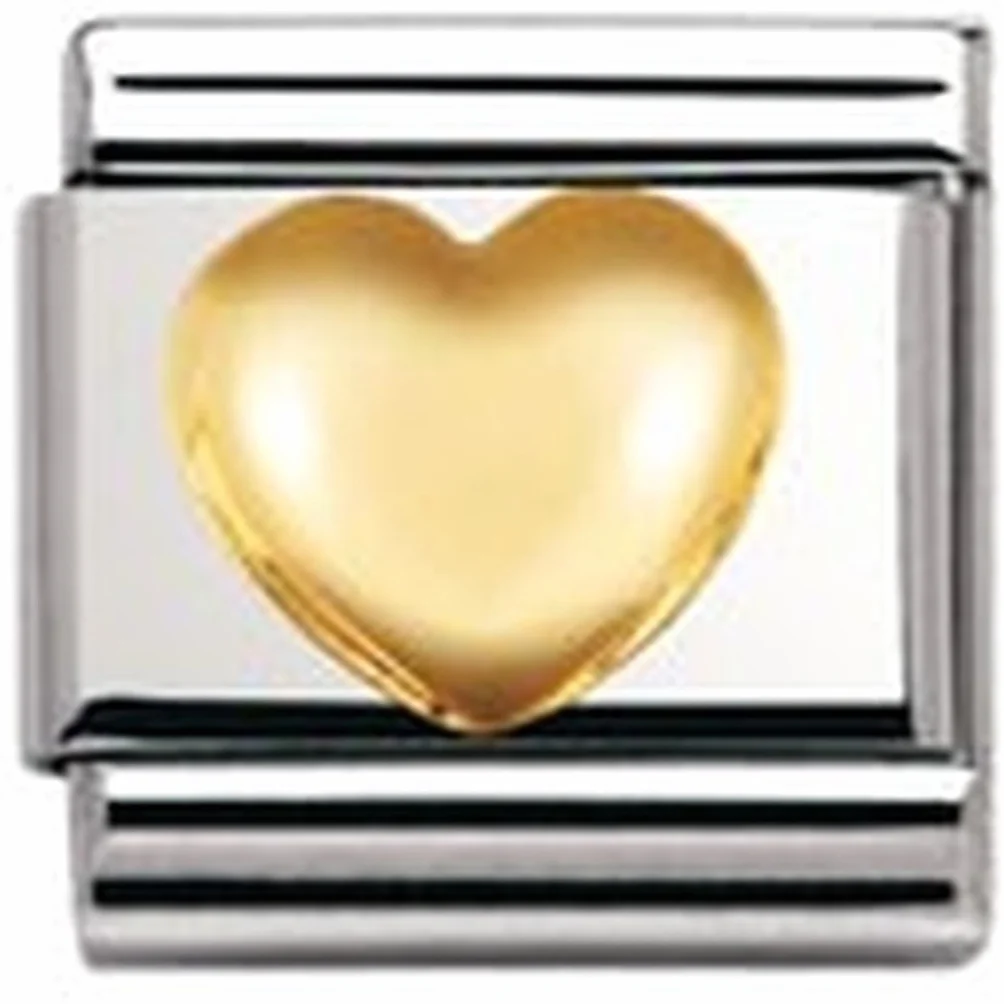 Nomination 030116 Composable Classic Love Charms ze stali szlachetnej i 18-karatowego złota (serce), Stal nierdzewna, Bez kamieni szlachetnych
