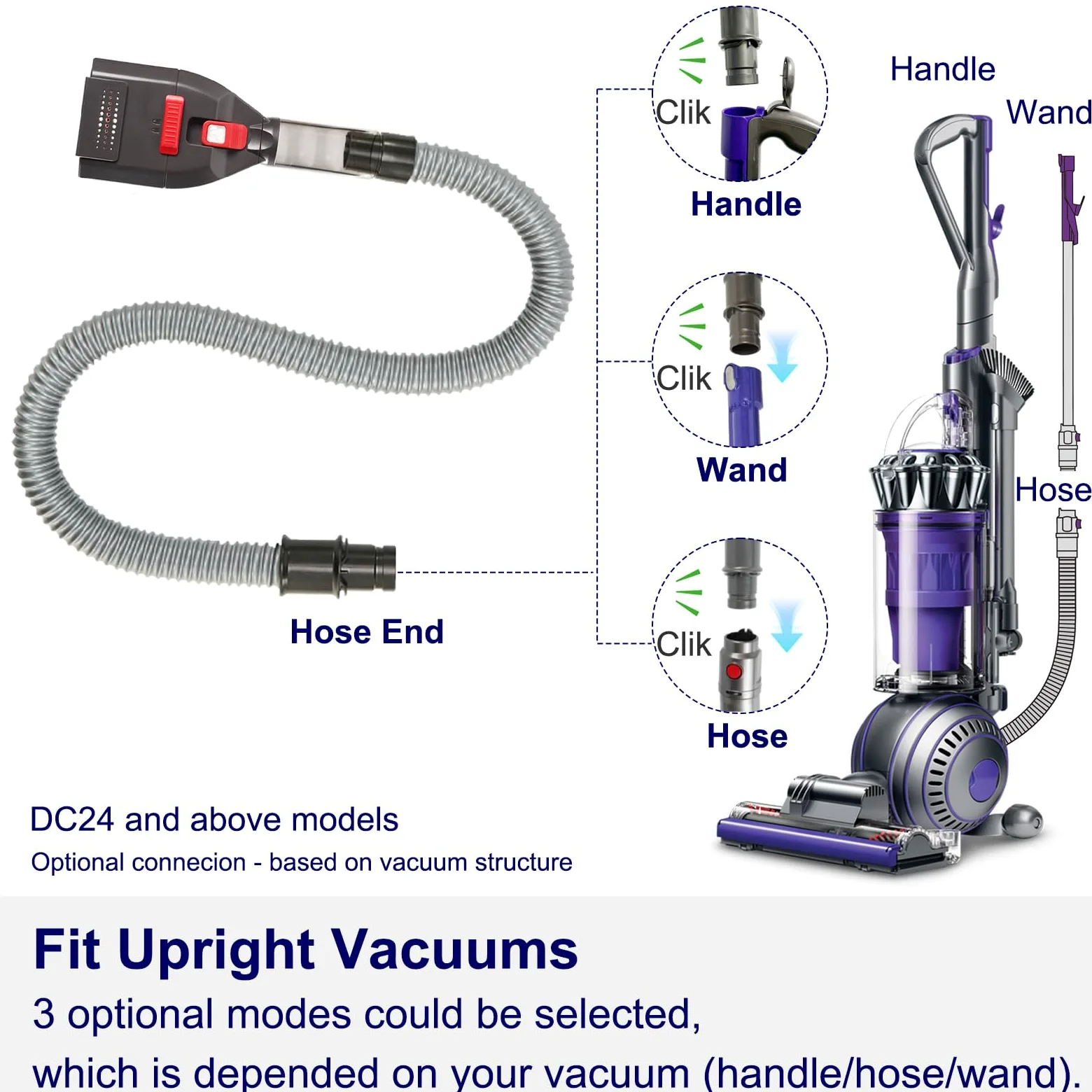 Portek Przystawka próżniowa do sierści psa do bezprzewodowego Dyson V15 V12 V11 V10 V8 V7 V6 G5 GEN5 Outsize V6, zestaw narzędzi do pielęgnacji podkładu dla zwierząt domowych z adapterem węża
