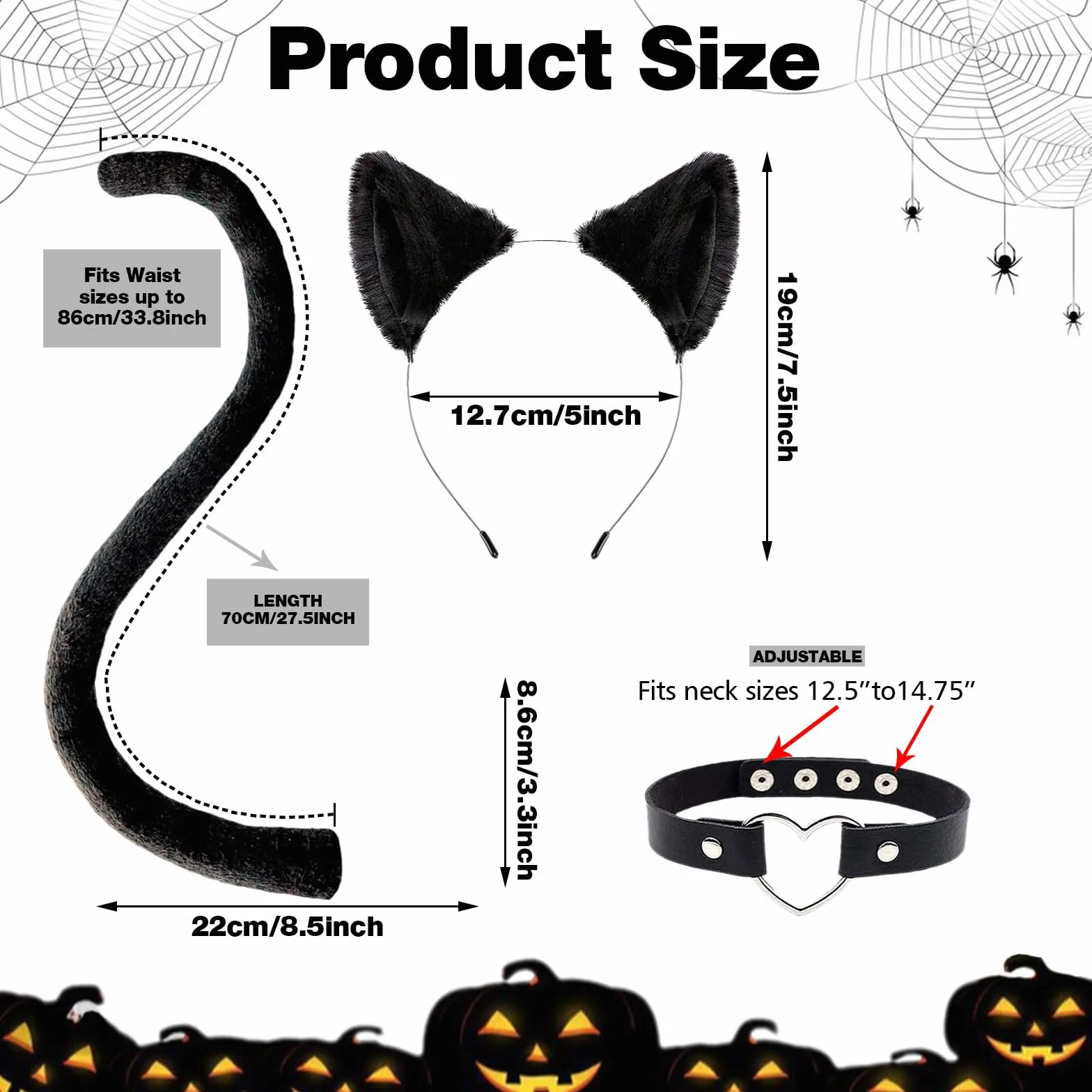 3-częściowy zestaw do przebrania na Halloween, dla kobiet, akcesoria do kostiumu kota, dla kobiet, na cosplay, karnawał, Halloween