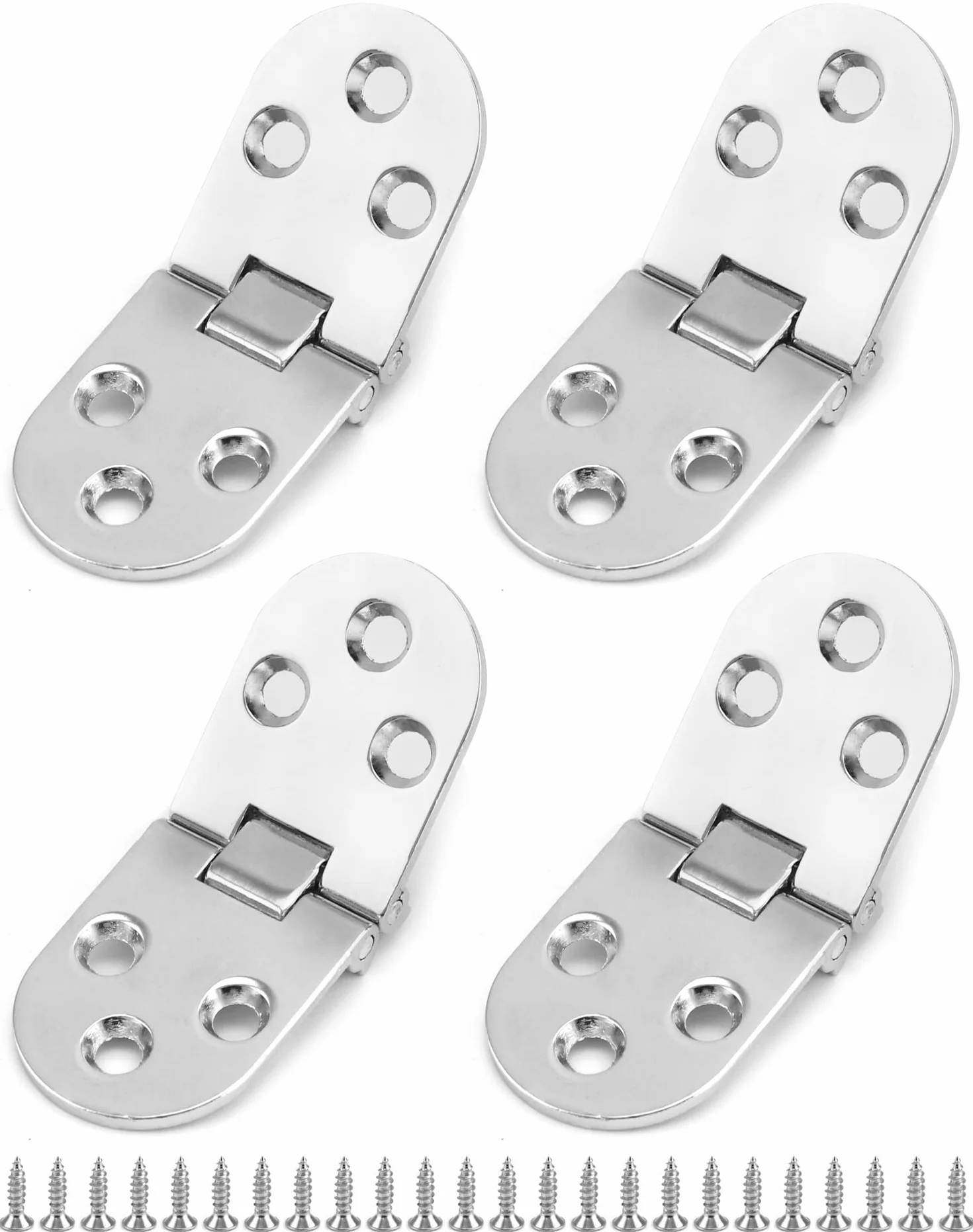 QWORK® 4 częściowe składane zawiasy 180 stopni, stop cynku, składany zawias stołowy, opuszczane zawiasy do składanych stołów, szafki, drzwi do szafy