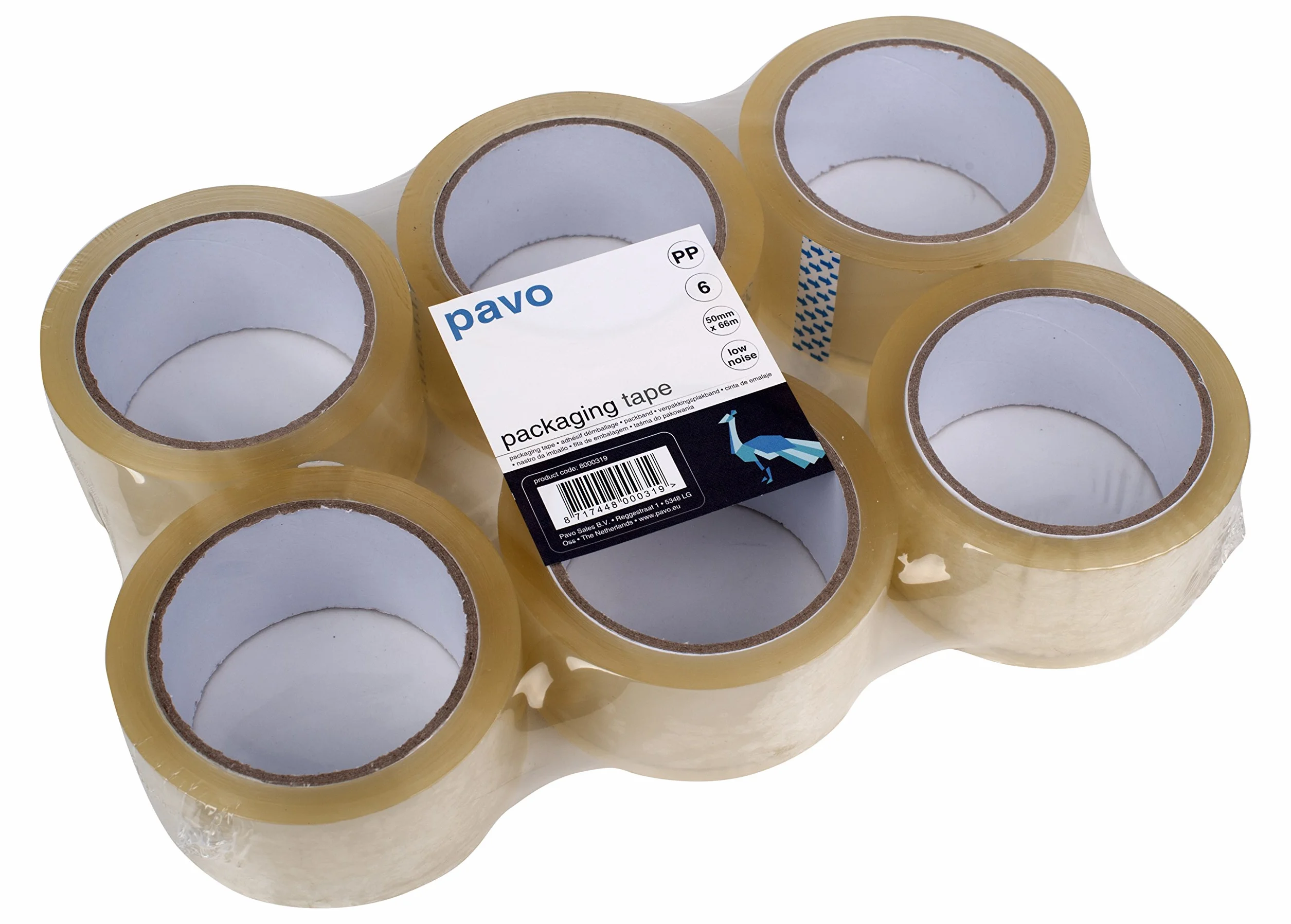 Pavo - 6 Rolek taśmy klejącej/taśma klejąca, 66 metrów x 50 mm, przezroczysta