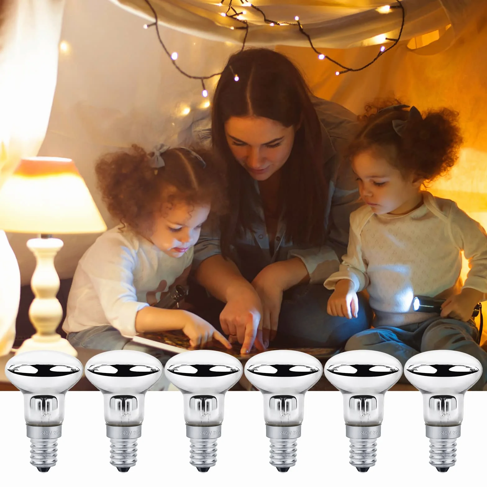 Żarówki lawowe E14 R39 25W 400 lm ciepła biel 6 sztuk