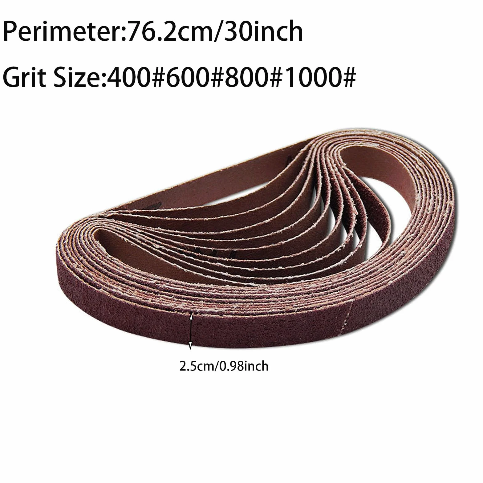 20 sztuk taśm ściernych do szlifierek, 25 x 762 mm, ziarnistość 400/600/800/1000, zestaw taśmy ściernej, papier ścierny do szlifierki taśmowej do szlifierki do elektronarzędzi