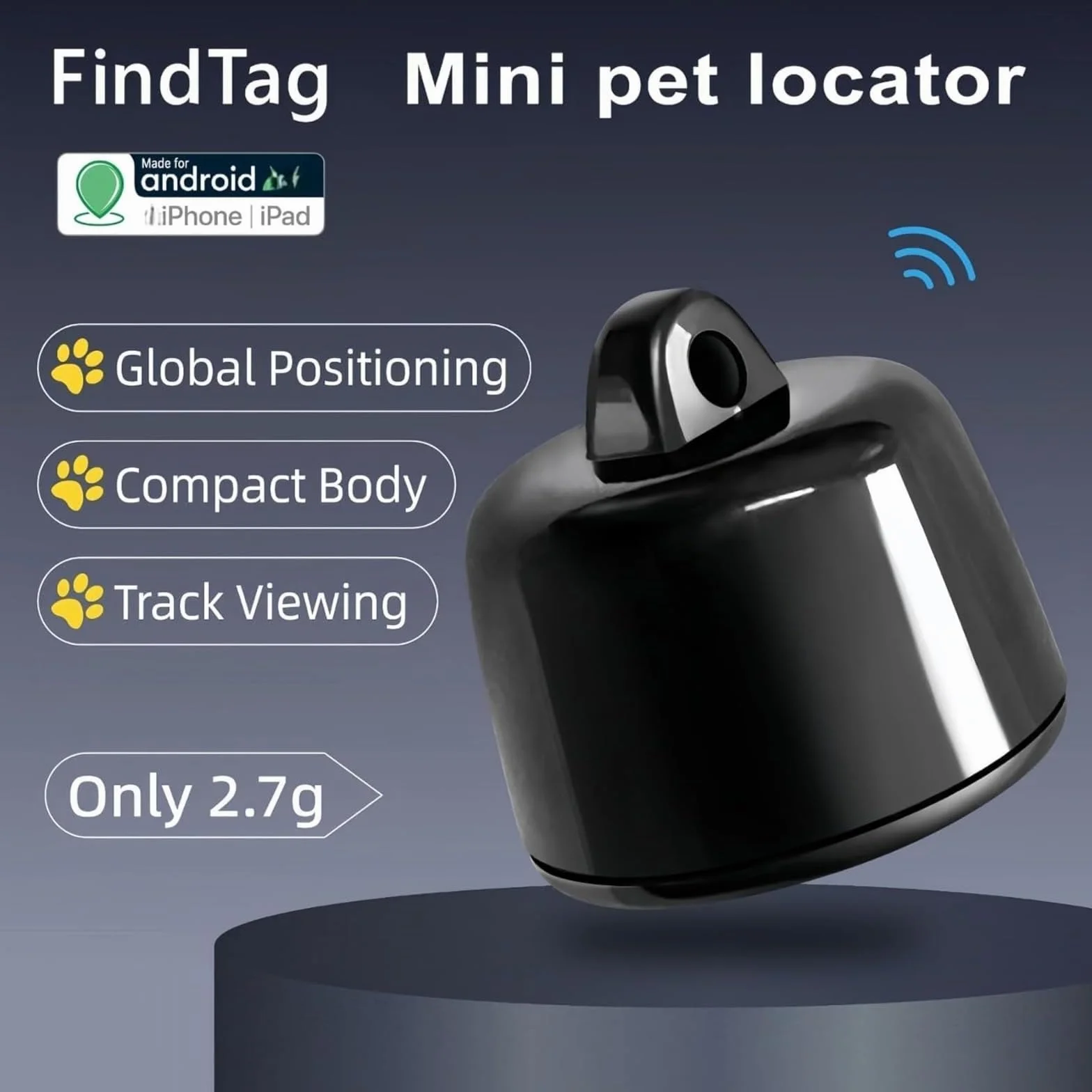 Mini tracker GPS dla kota - globalne śledzenie - bez dodatkowych kosztów - kompatybilny z systemami iOS i Android - dla każdego naszyjnika - inteligentna lokalizacja
