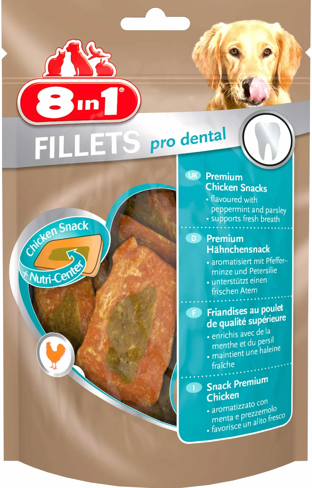 8In1 Fillets Pro Dental Smakołyki dla Psów, Kurczak, 80 g