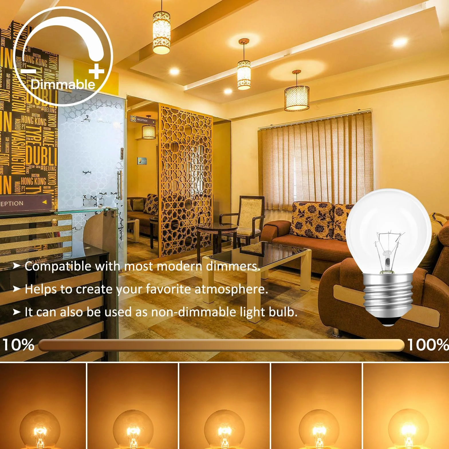 Żarówka do piekarnika E27 40W 300°C 230V G45 400lm 2700K