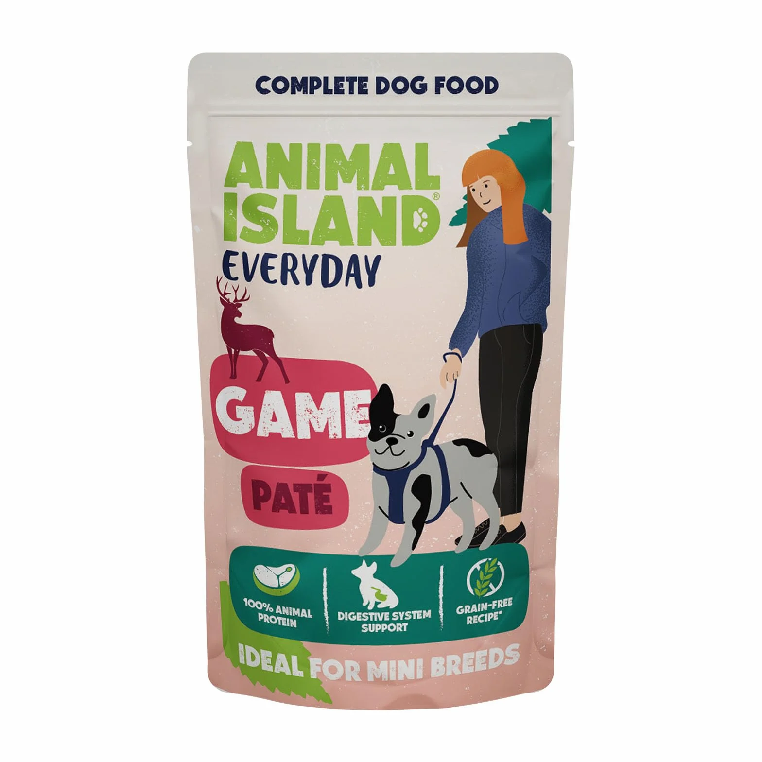 Animal Island Mokra Karma dla Psów Małych Ras Pasztet z Dziczyzny z Wieprzowiną, Indykiem i Rosołem Wołowym bez Zbóż 10x150g