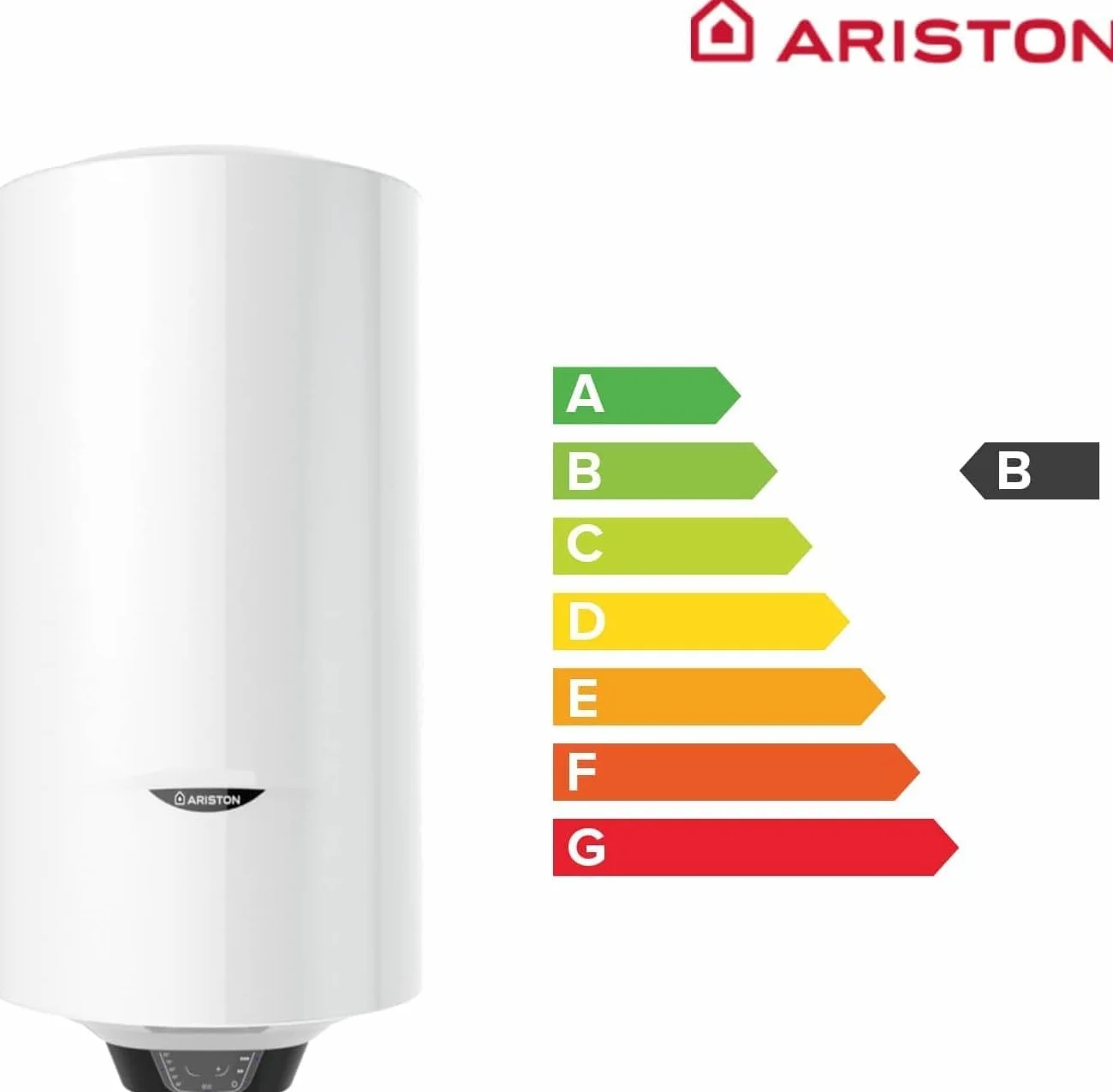 Ariston Pro1 Eco Slim - 65 litrów, niski pobór mocy, pionowy elektryczny podgrzewacz wody z funkcją ECO 37,3 x 35,3 x 98,1 cm - wyprodukowany do instalacji w Hiszpanii