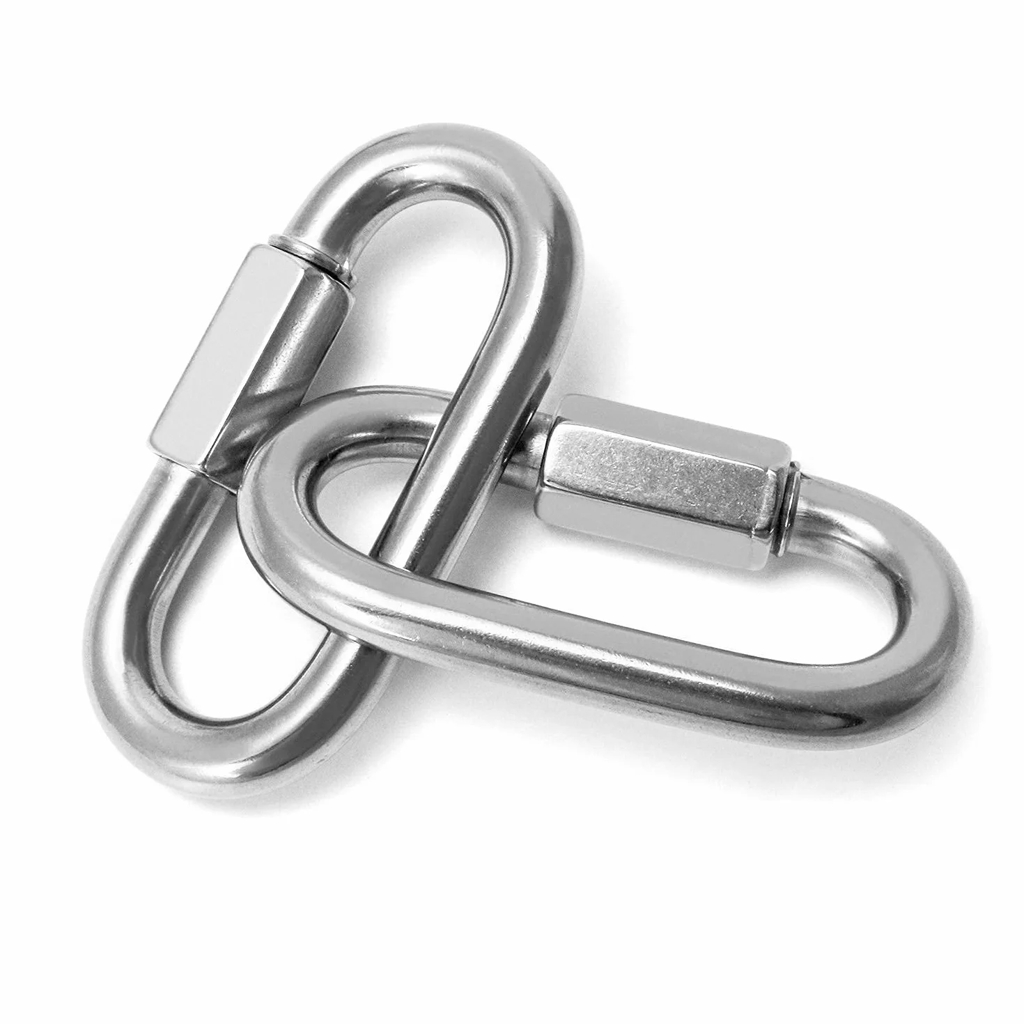 QWORK łącznik śrubowy ze stali nierdzewnej M4, ogniwo łańcucha, karabińczyk o nośności 120 kg