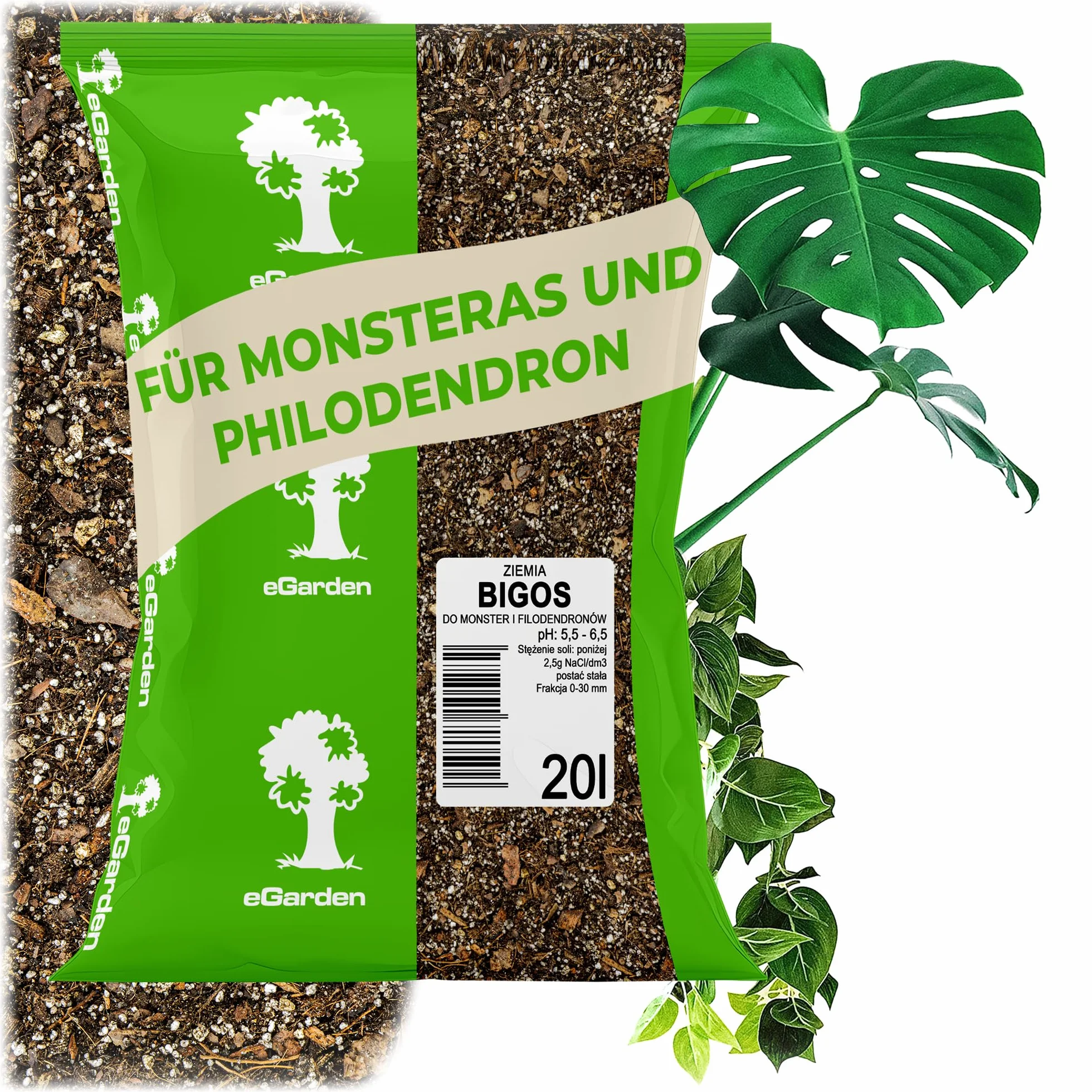 eGarden Podłoże BIGOS Lekka Ziemia do Monster i Filodendronów (20L)