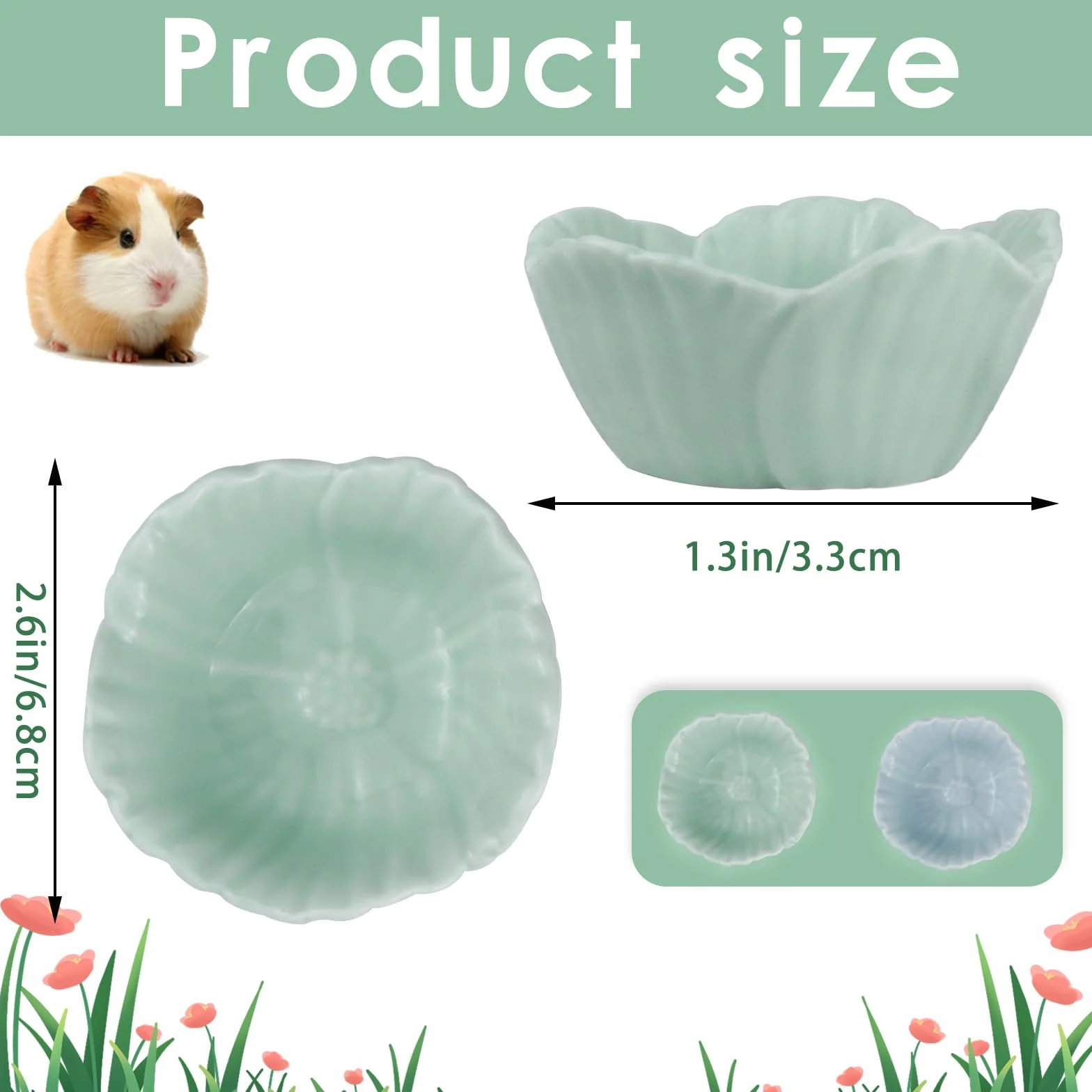 Mała ceramiczna miska dla chomika, łatwa do czyszczenia, zapobiegająca marszczeniu się, miska na karmę i wodę, miski dla małych zwierząt dla chomików karłowatych, papug (różowa)