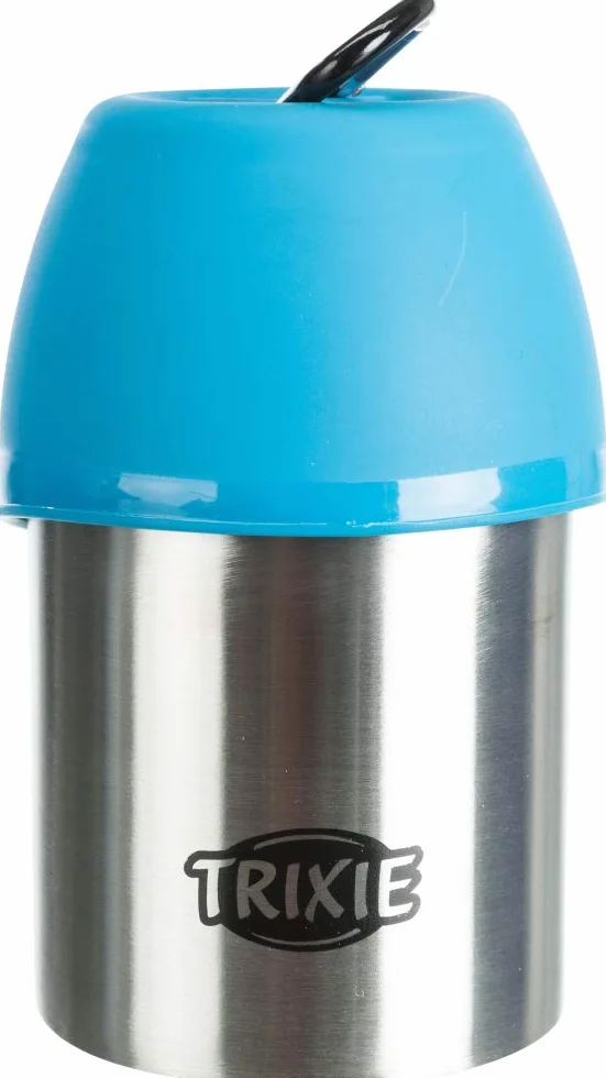 Trixie Butelka ze stali nierdzewnej/tworzywa sztucznego z miską, 300 ml, różne kolory