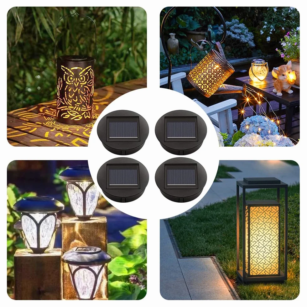 Mineup Części zamienne do lamp solarnych 8cm LED 1,2V IP44 panel solarny 4 sztuki