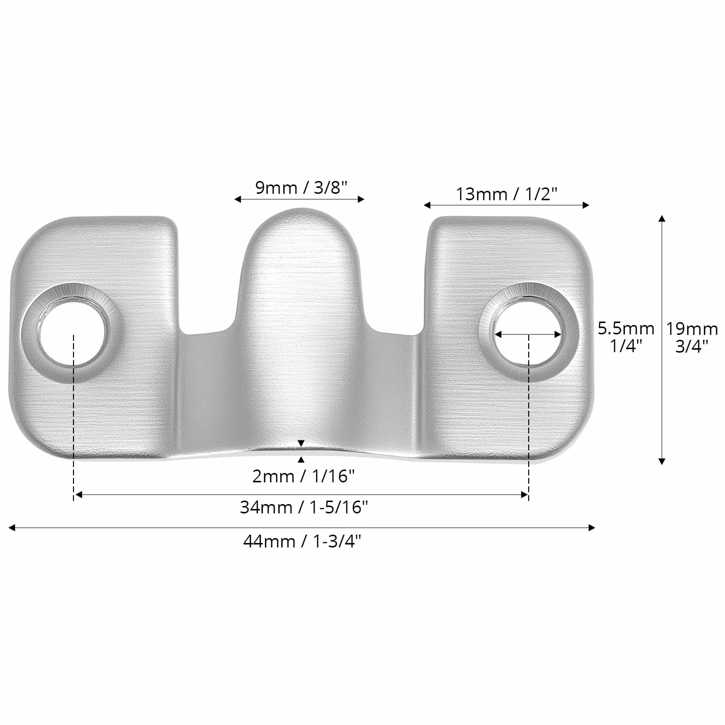 QWORK® 10 par blokujących haczyków Haczyki do obrazów Haczyki do zawieszania lusterek Łączniki meblowe - Stal nierdzewna - 44x19 mm