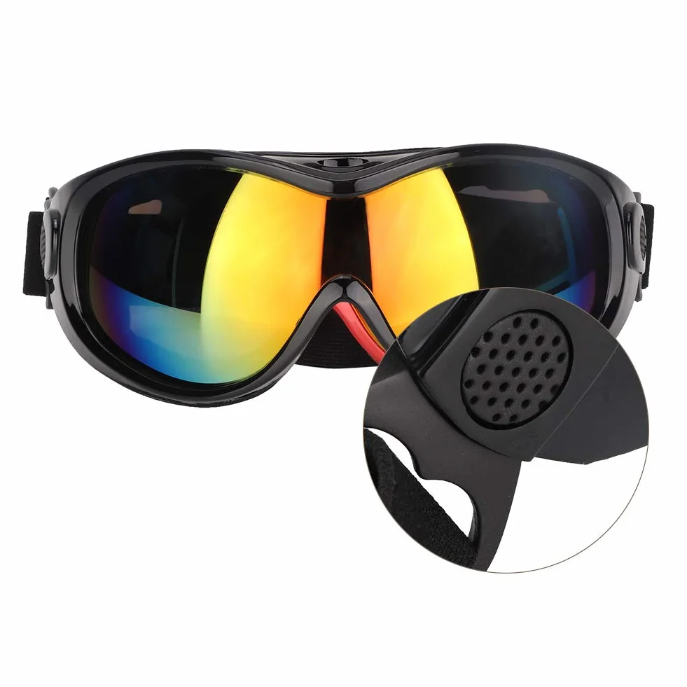 Zerodis Gogle dla Psa, Okulary Przeciwsłoneczne z ochroną UV dla średnich i Dużych Psów z regulowaną opaską na głowę, Szerokie Soczewki Chroniące Oczy Przed Pyłem Słonecznym i Wiatrem (BLACK)