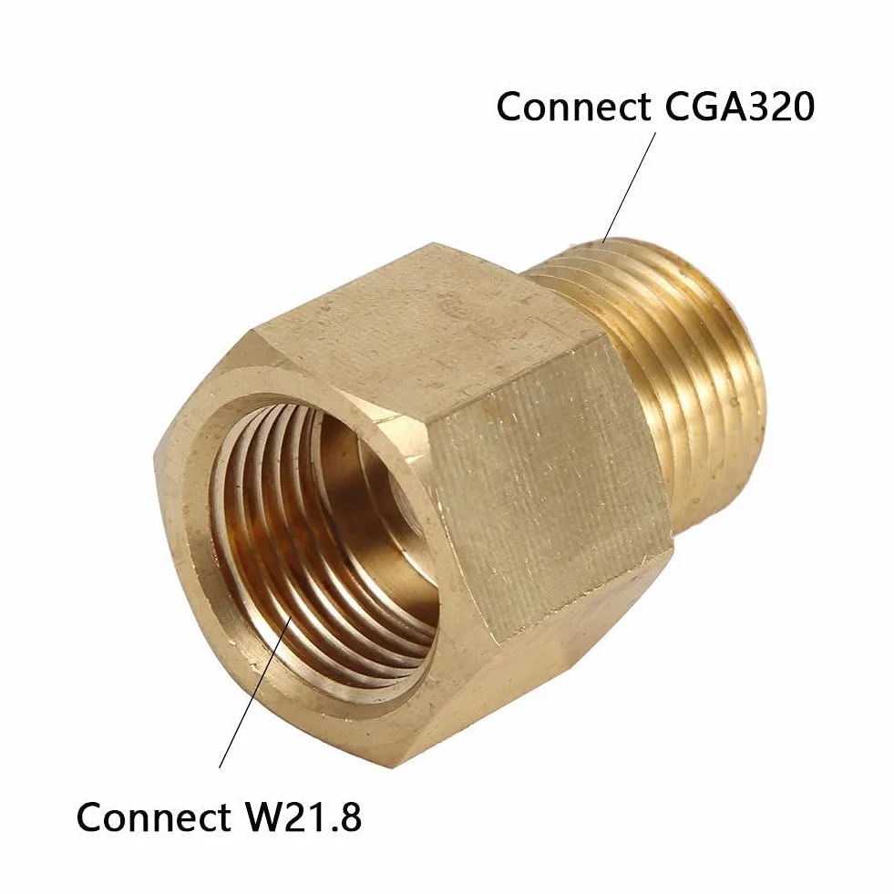 Zbiornik na butlę CO2 W21.8 CGA320 Adapter konwerter do akwarium (CGA320 DO W21.8)