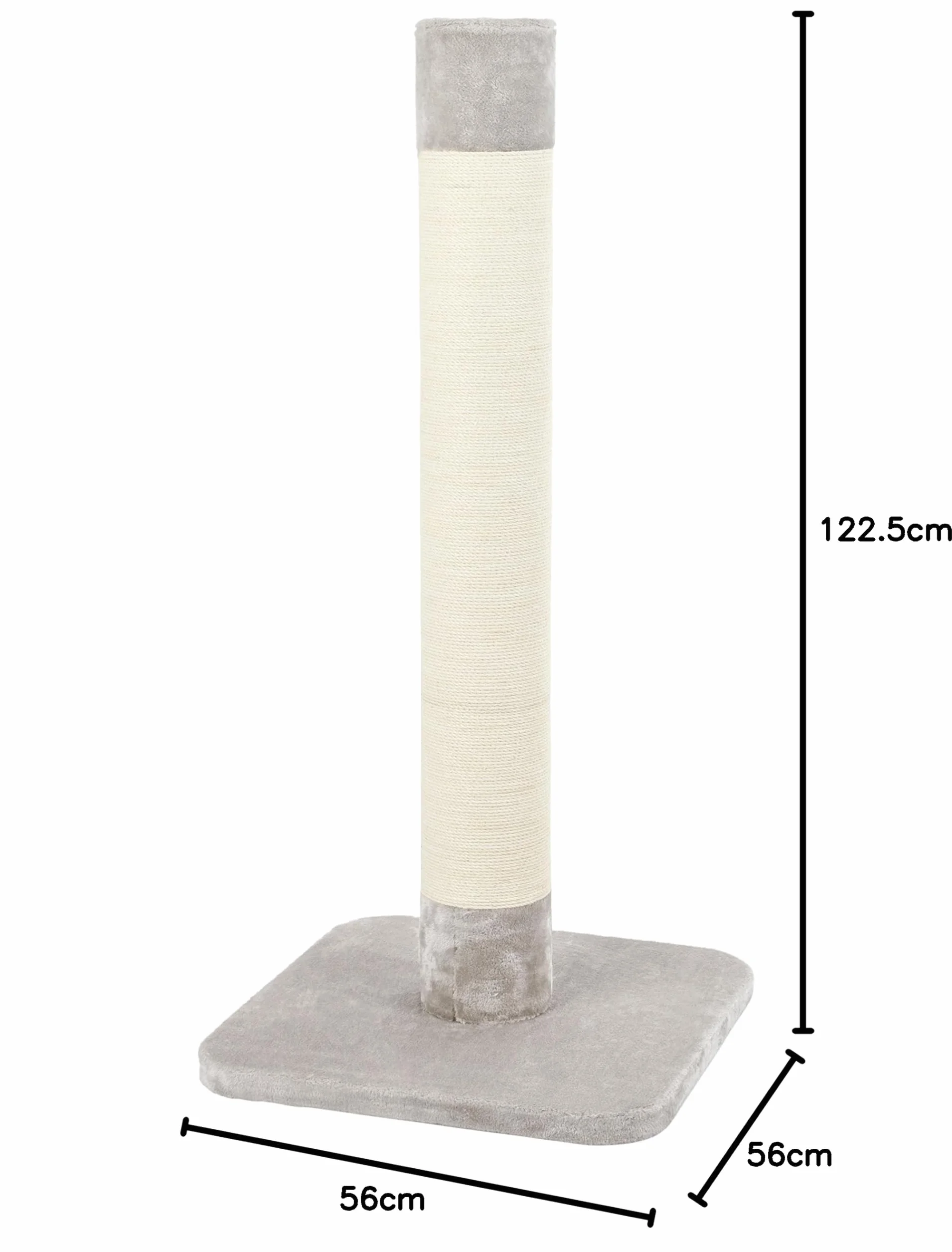Kerbl drapak opalowy, jutowy, 56 x 56 x 119 cm, szary