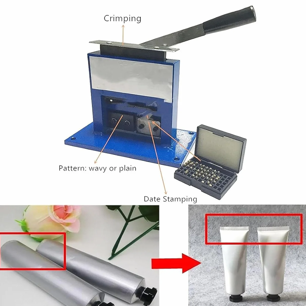 Ręczna Zgrzewarka Do Rur Z Laminatu Aluminiowego Z Koderem Datownika, Maszyna Do Zgrzewania Rur O Maksymalnej Długości 60 Cm Ręczna Zgrzewarka Do Końcówek Rur, Do Kosmetyków, Medycyny I żywności