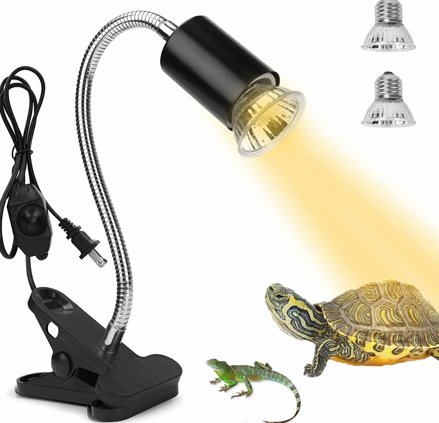 Lampa do Terrarium UVA UVB 25W 50W Regulowana Podstawa dla Żółwi Jaszczurek
