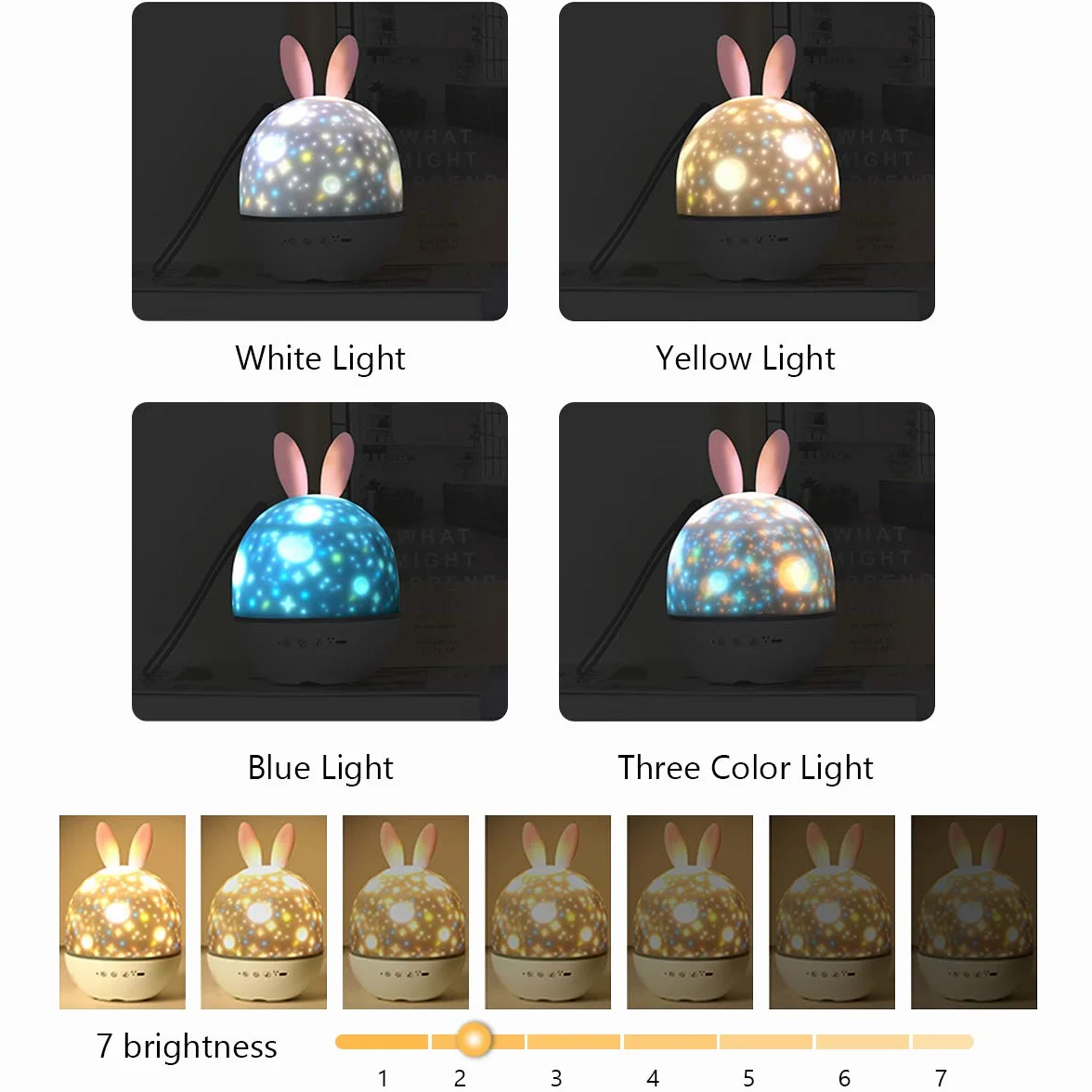 URAQT Projektor gwiaździstego nieba, obrotowy o 360° Starry Projector Light, lampka nocna LED dla dorosłych z timerem i pilotem zdalnego sterowania, 4 tryby świetlne, 6 tematów projekcji, 7 poziomów