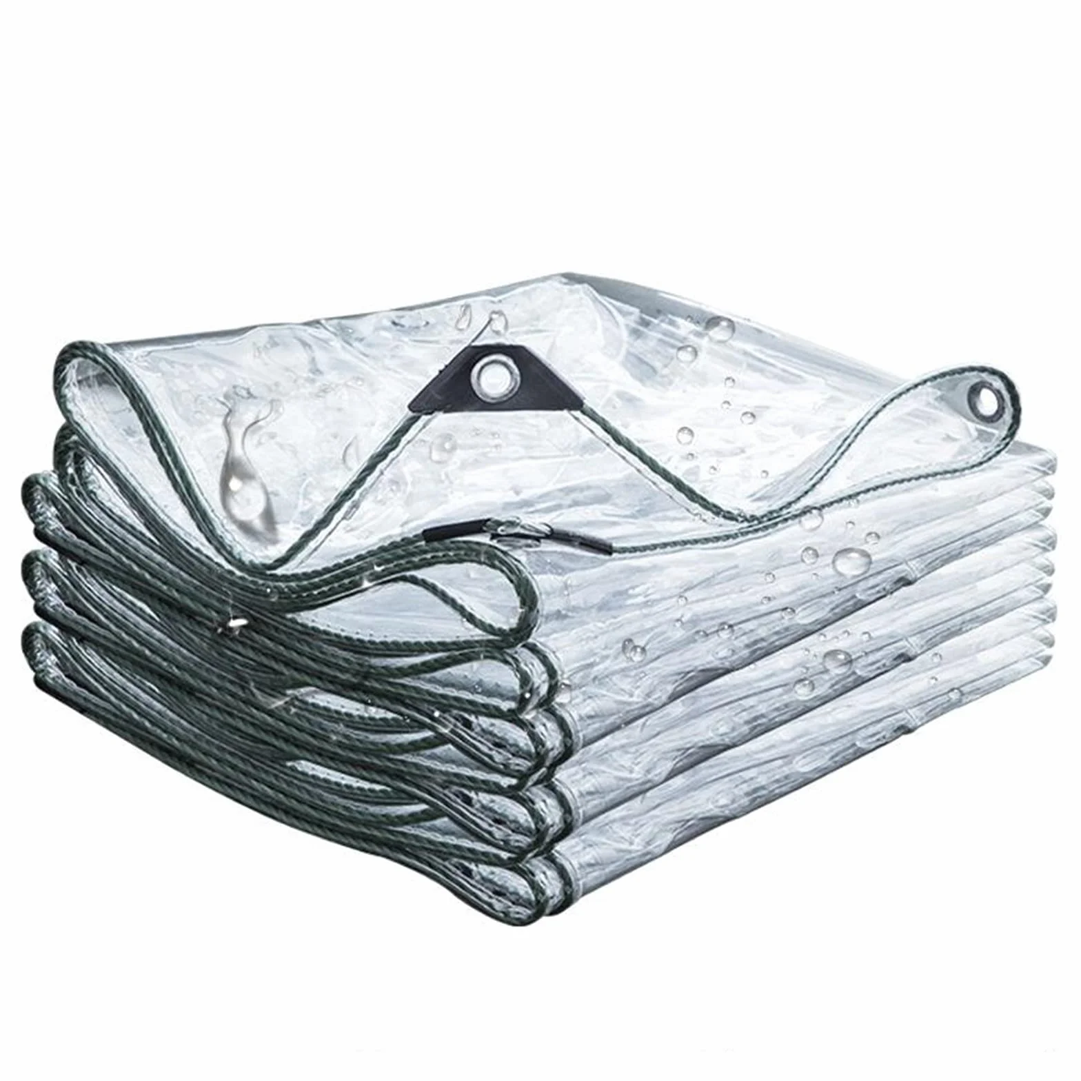 Plandeka do dużych obciążeń, wodoszczelna plandeka do ogrodu, uniwersalna, przezroczysta plandeka z oczkami, izolacja cieplna, 0,35 mm, 2,5 x 5 m
