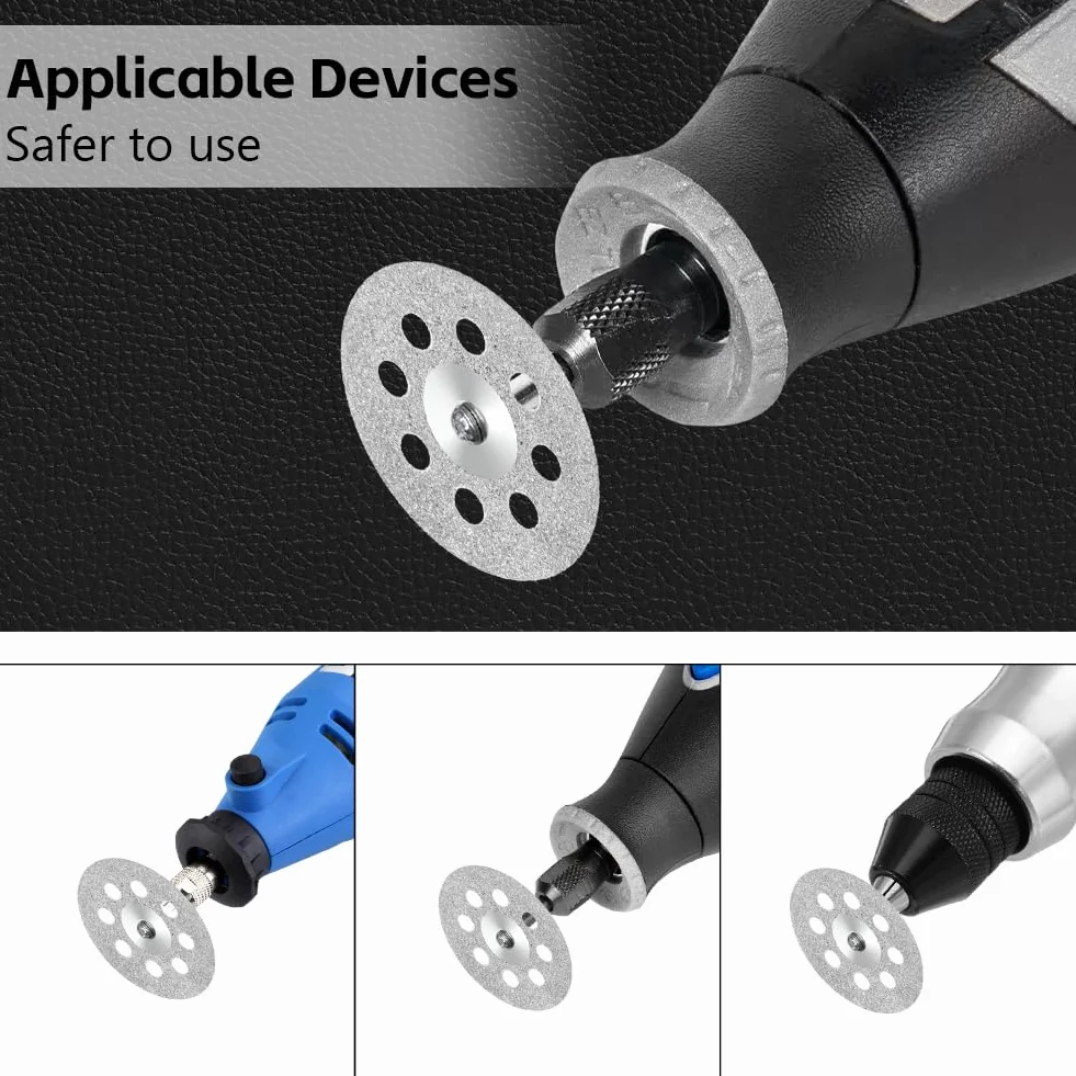 Flintronic 24 diamentowe tarcze tnące 22 mm, do narzędzi obrotowych Dremel, z 4 trzpieniami 3 mm i śrubokrętem
