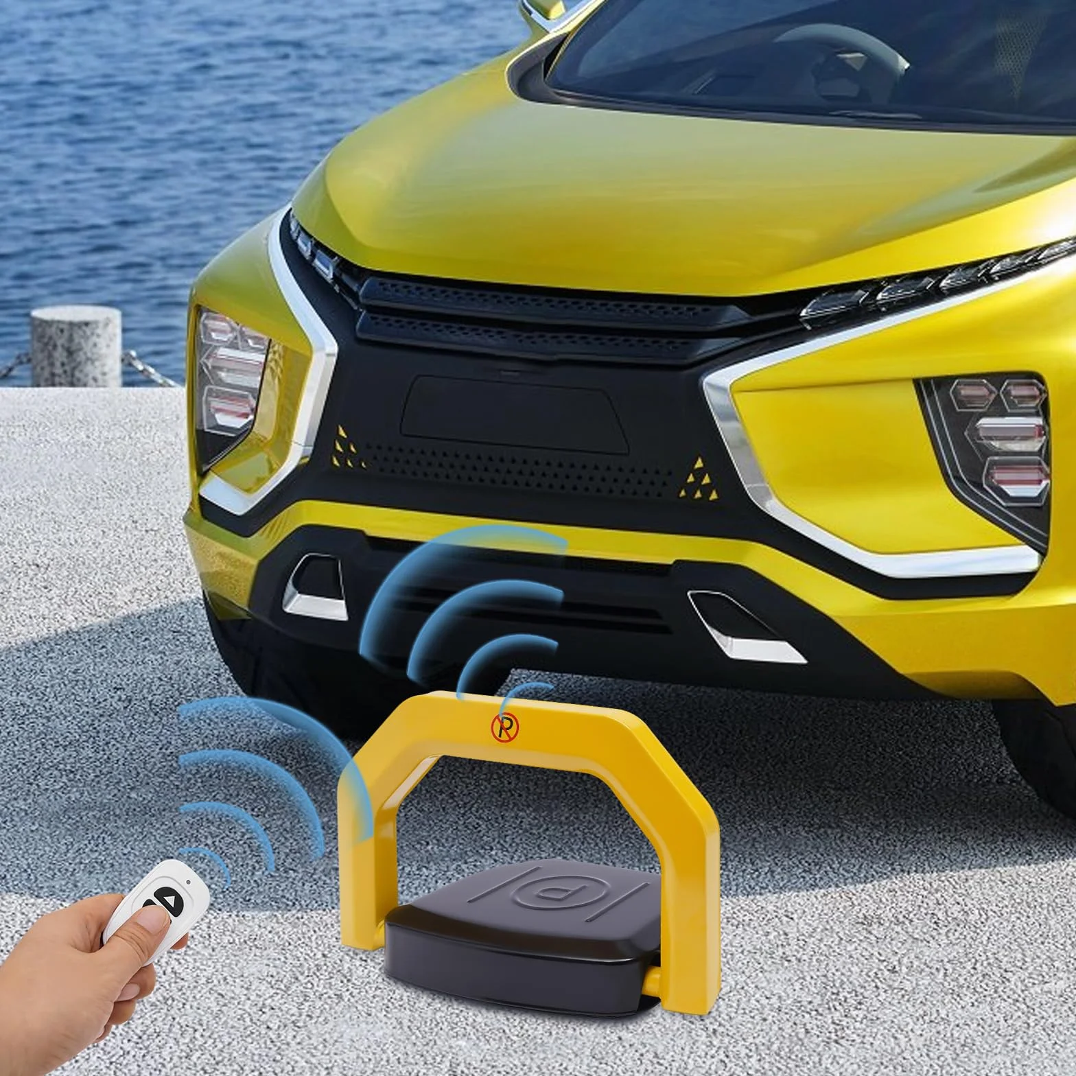 Zdalnie sterowany słupek parkingowy z pilotem, składany, blokada parkingu