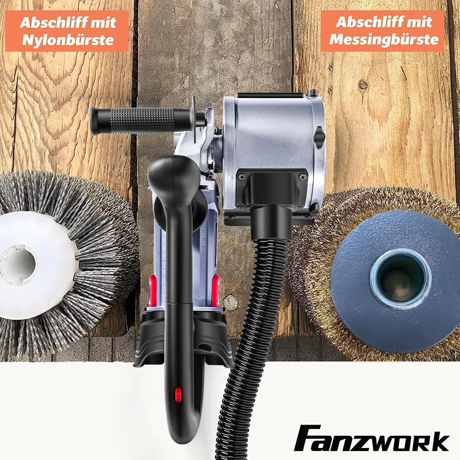 FANZWORK V2 Maszyna satynowa 1500 W z przyłączem odkurzacza, regulacją prędkości