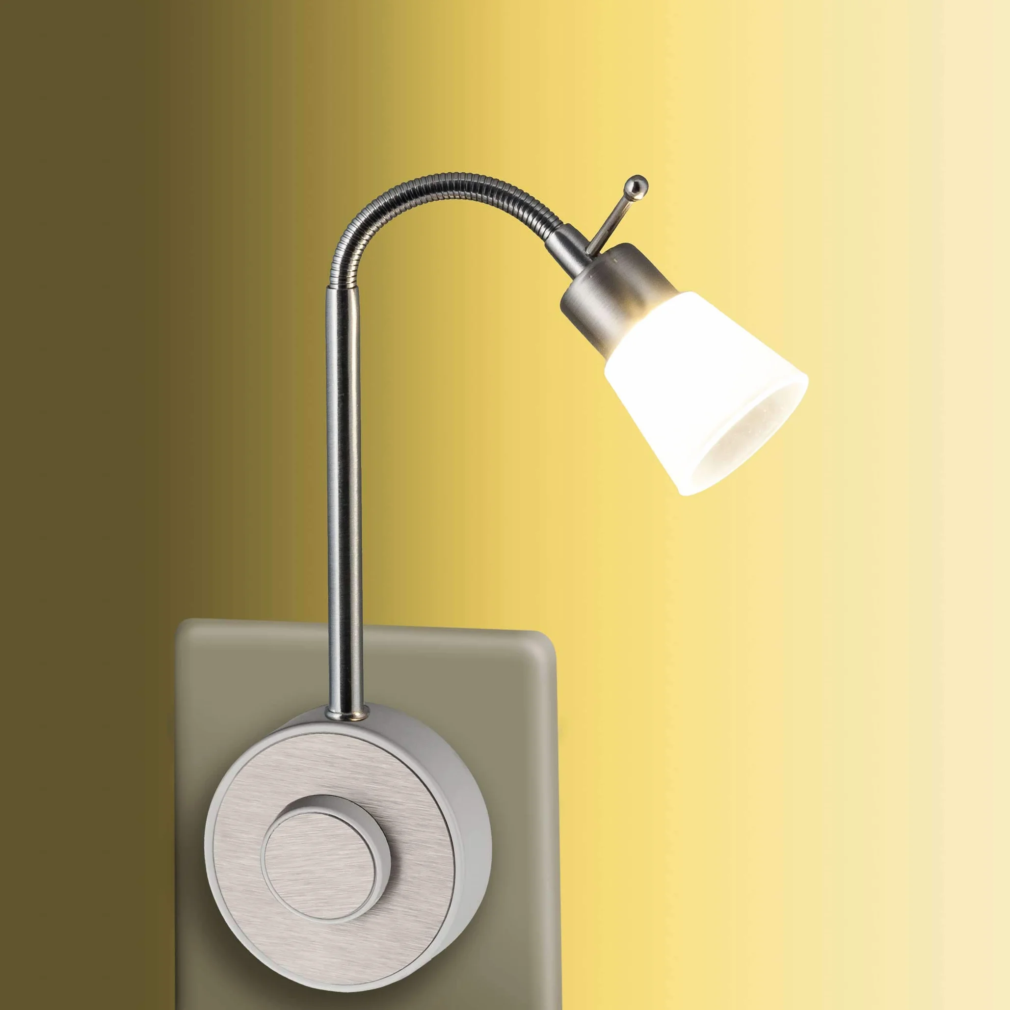 SEBSON Lampa LED do gniazdka ściemniana 2 W łabędź szyja elastyczna ciepła biel 2700 K