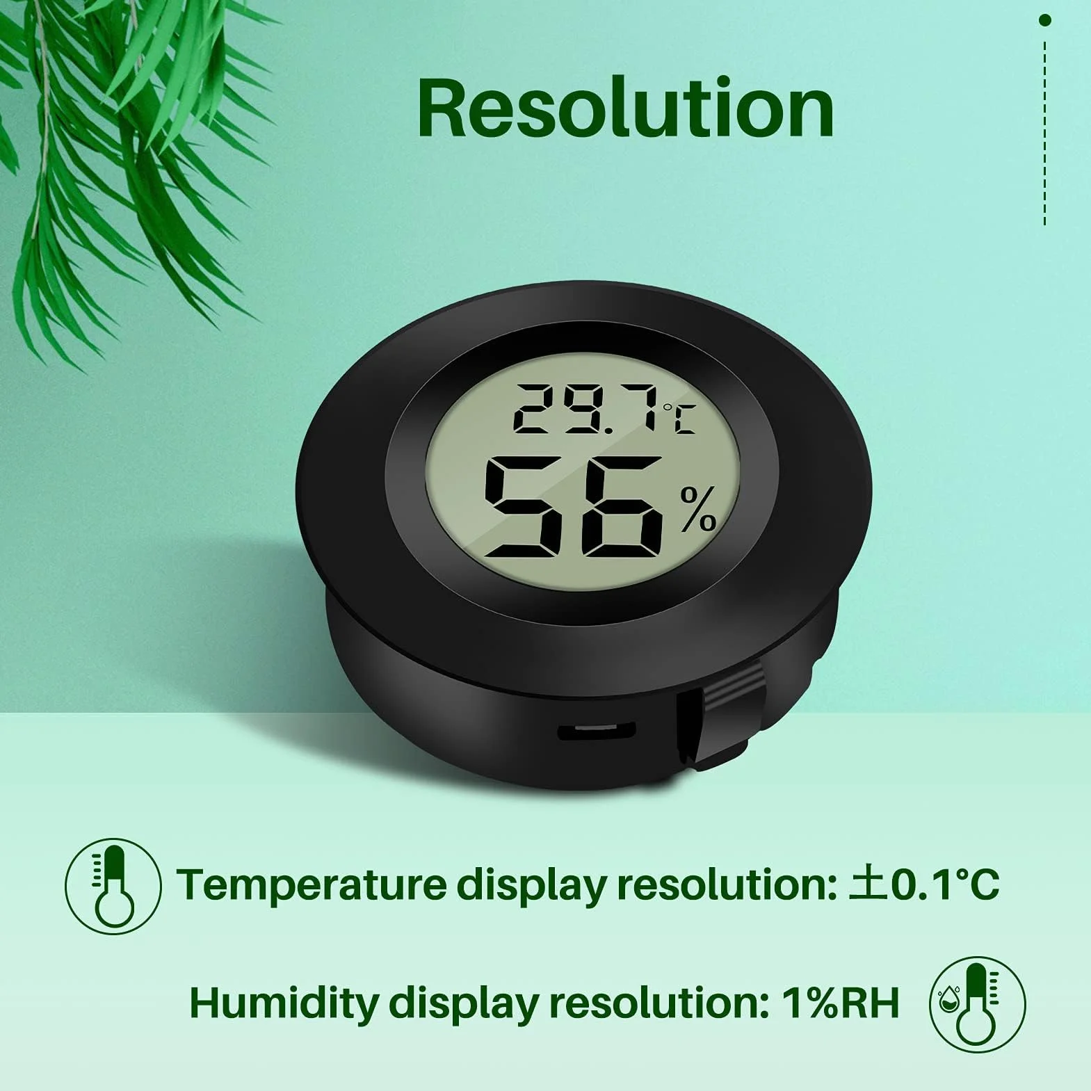 zalati Termometry dla gadów 2 szt. Wbudowany termometr higrometr 2 w 1 LCD do terrarium cyfrowy inkubator drobiu - 1 sztuka czarny i 1 szt. biały