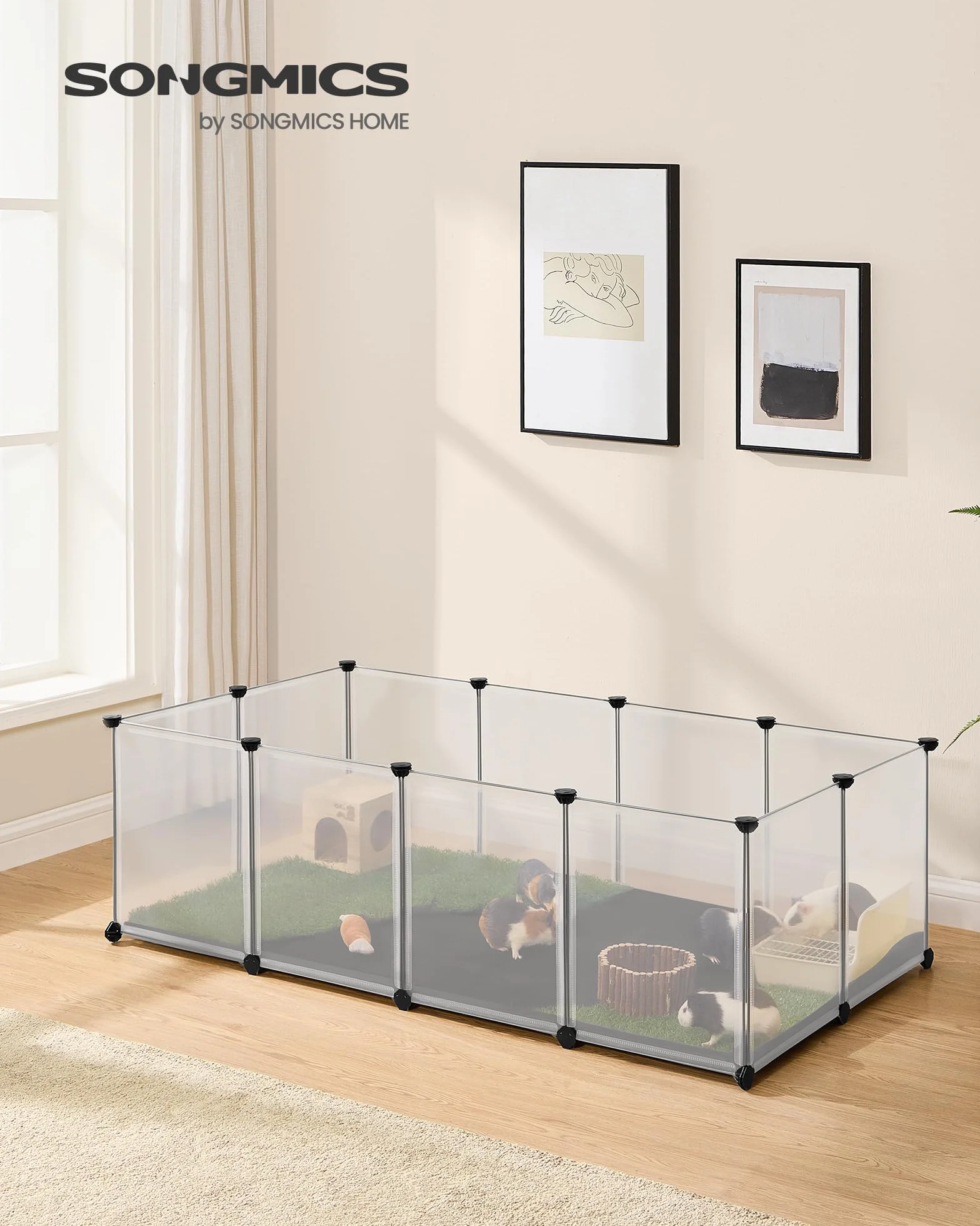 SONGMICS Klatka dla zwierząt 125 x 63 x 42 cm biały LPC009W01