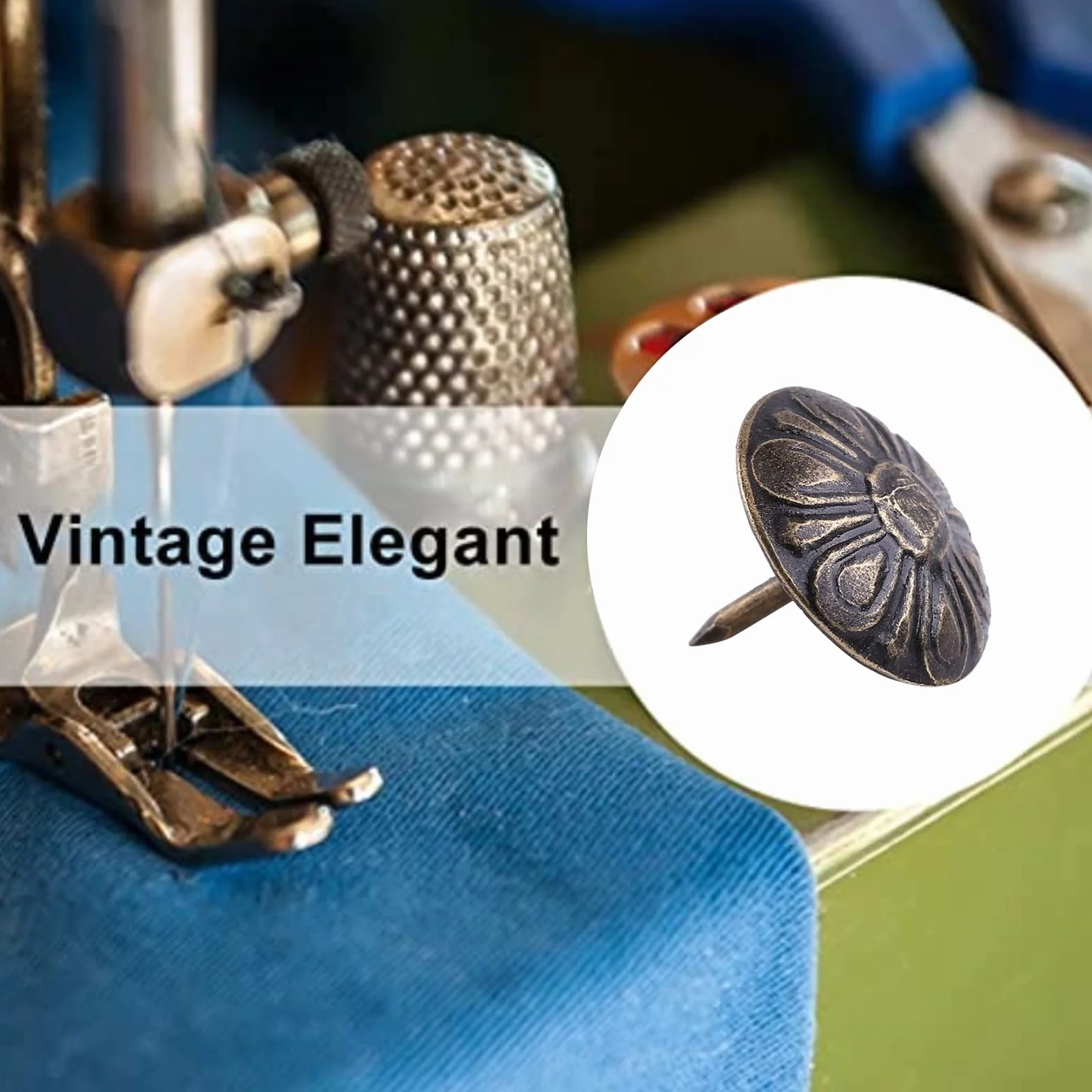 100 szt. Vintage gwoździe tapicerskie z brązu, metalowe znaczniki do mebli, sofy, butów, drzwi, dekoracyjne ćwieki, kołki, szpilki i pinezki (zielony brąz 10 × 14 mm)