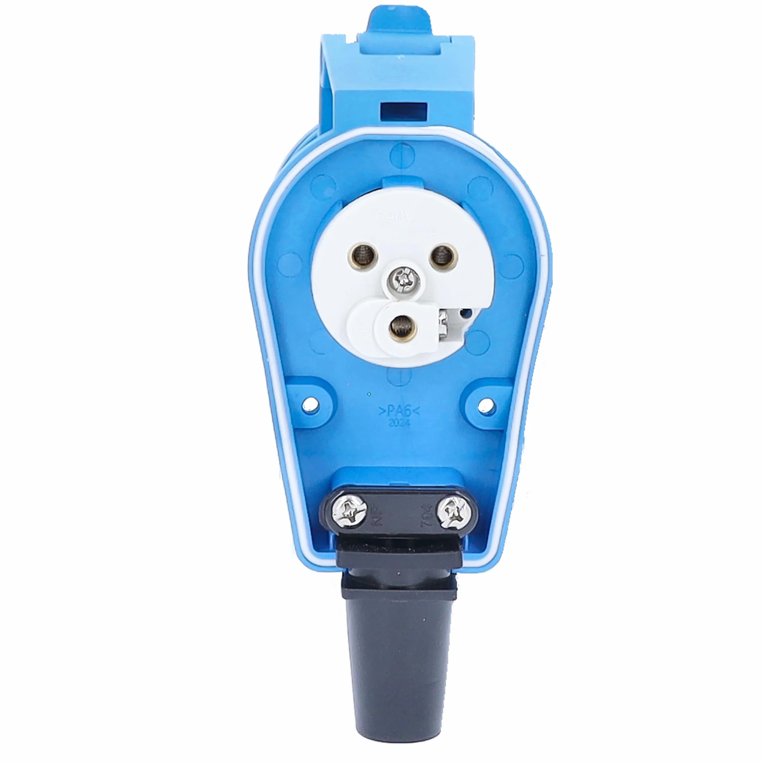 as - Schwabe 60475 CEE Zaczep Karawany Kątowy, IP44, 230V/16A, Niebieska