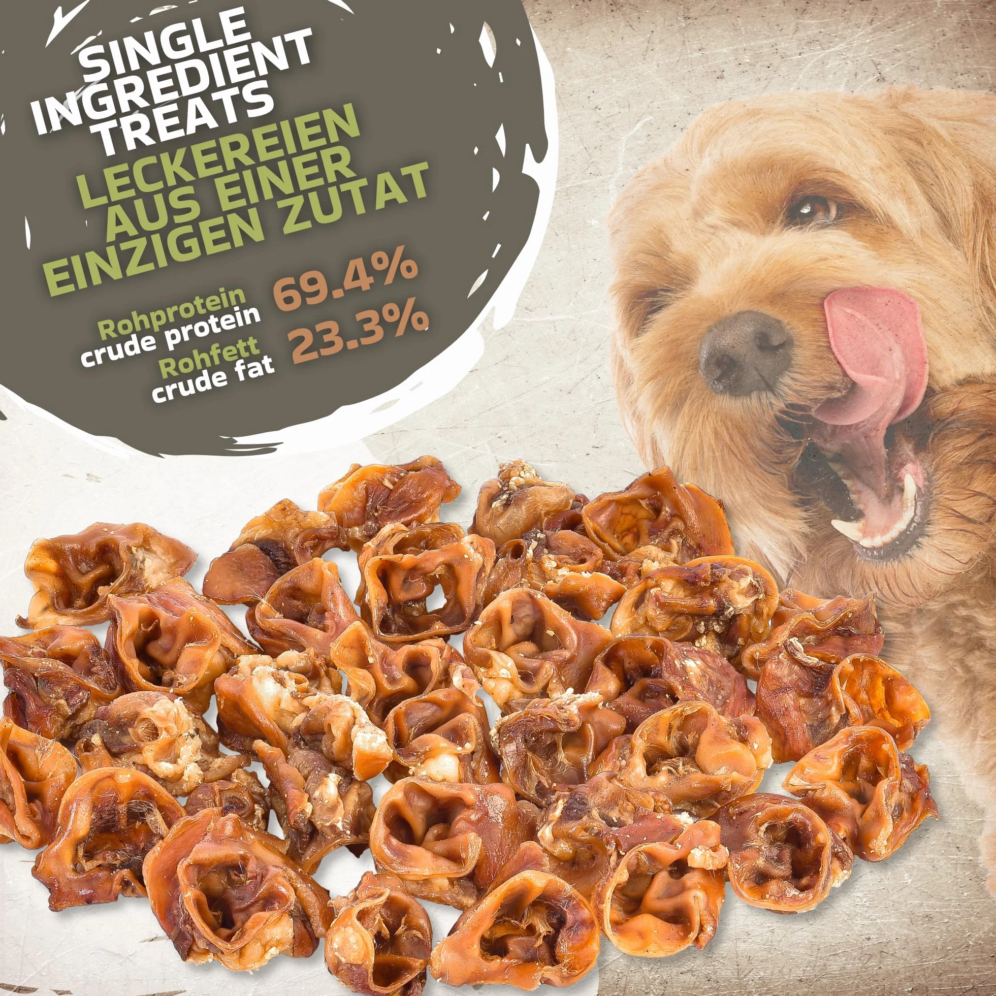 Przekąski do żucia dla psów w kształcie świni, 1 kg (ok. 26-30 sztuk), naturalne i suszone na powietrzu, bez zbóż, długotrwała przyjemność z żucia, przekąska monoproteinowa