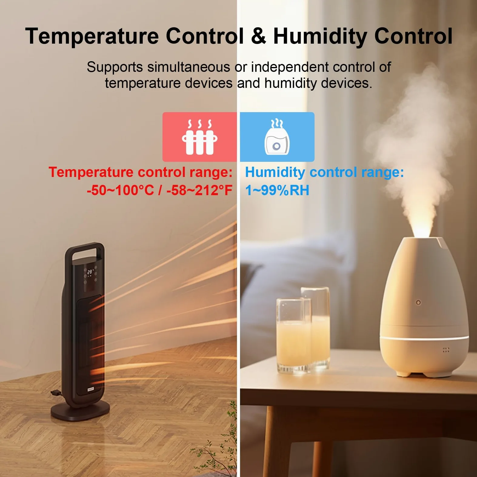 KETOTEK Termostat z higrostatem gniazdko cyfrowe 230 V regulator temperatury i wilgotności do szklarni terrarium