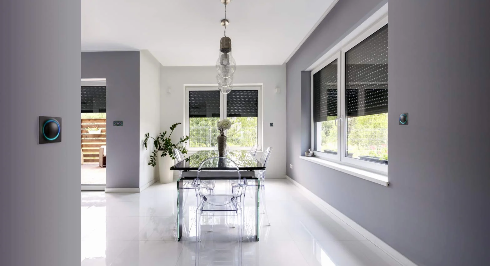 FIBARO Walli Roller Shutter/Z-Wave Plus Smart Home podtynkowy przełącznik rolety, antracyt, FGWREU-111-8