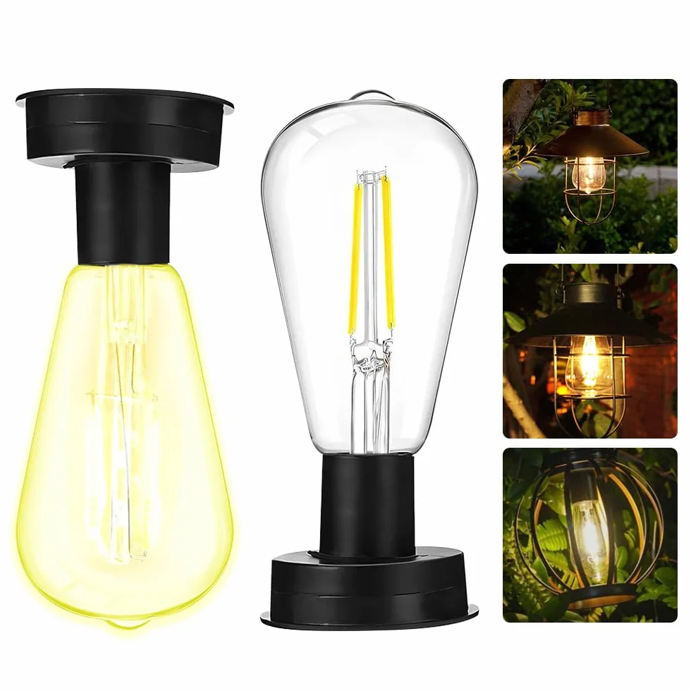 Żarówki solarne do użytku na zewnątrz, 2 sztuki lamp solarnych, części zamienne, moduł solarny do lamp ogrodowych, 8,5 cm, ciepła biel, jasna pokrywa solarna do latarni, DIY, dekoracja