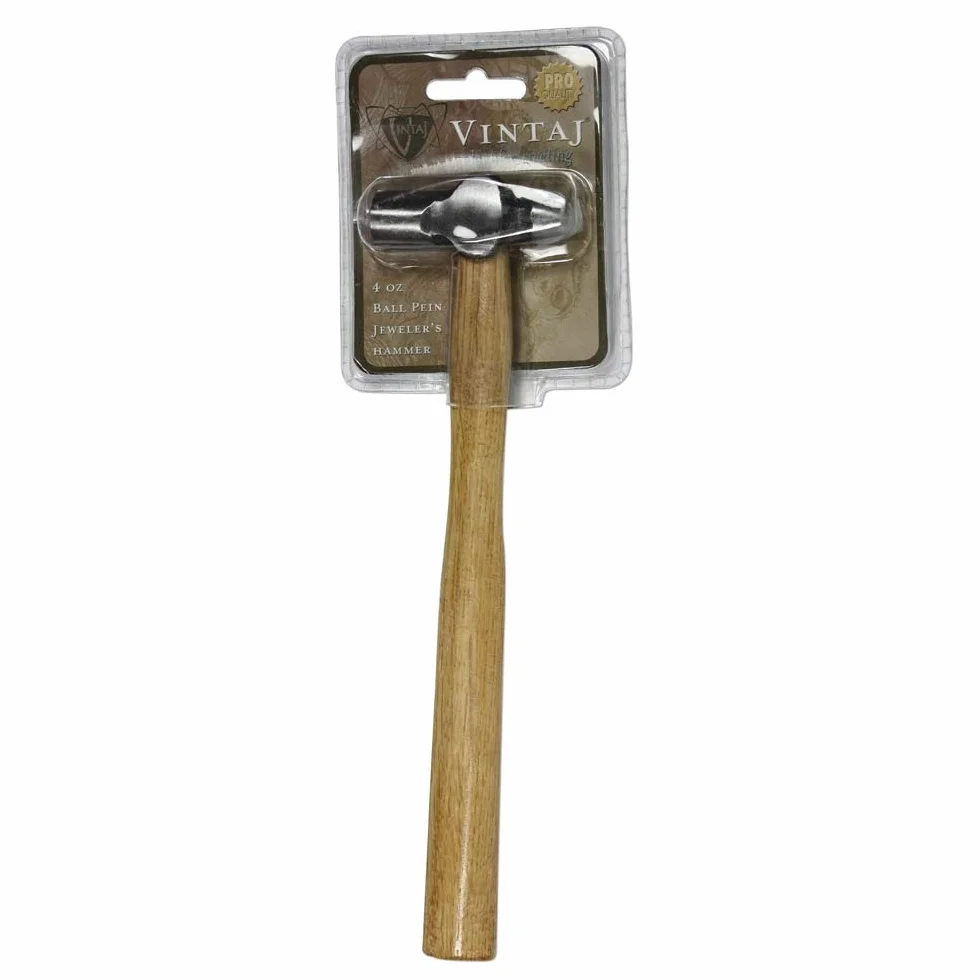 The Beadsmith Vintaj młotek kulowy, 23 cm, 61 mm stalowa głowica i drewniany uchwyt, narzędzie do produkcji biżuterii 113 ml