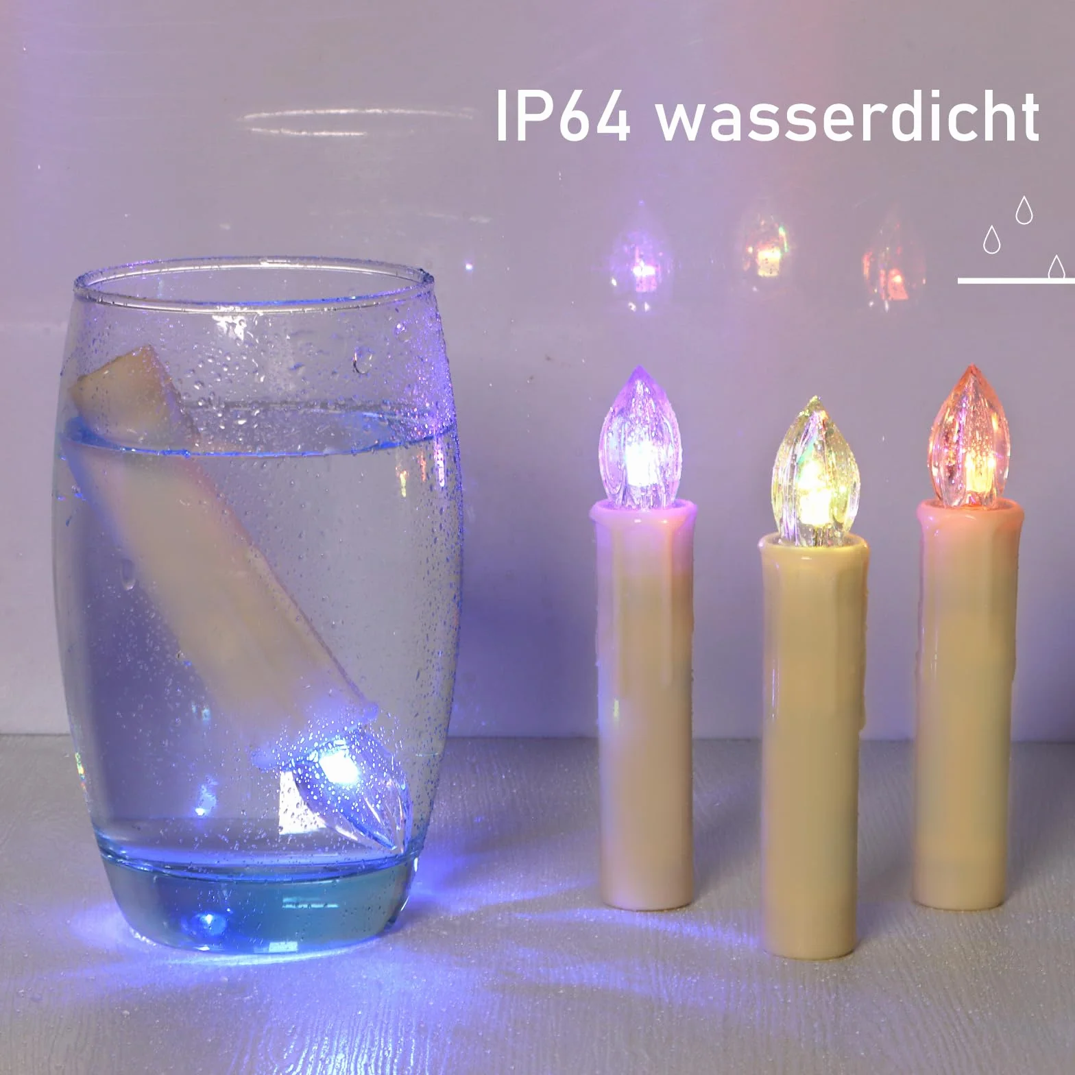 Yunsheng 30 świec choinkowych RGB z pilotem i timerem, ciepła biel, bezprzewodowe świece choinkowe, na baterie, bezpłomieniowe, migające światło choinkowe, wodoodporne, dekoracja bożonarodzeniowa