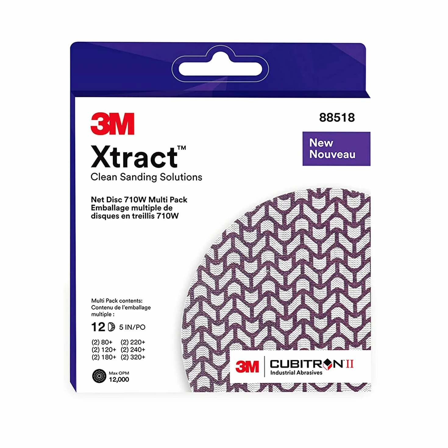 3M Xtract Cubitron II tarcza siatkowa 125 mm 710 W 80+ 120+ 180+ 220+ 240+ 320+ wielopak 12 szt.