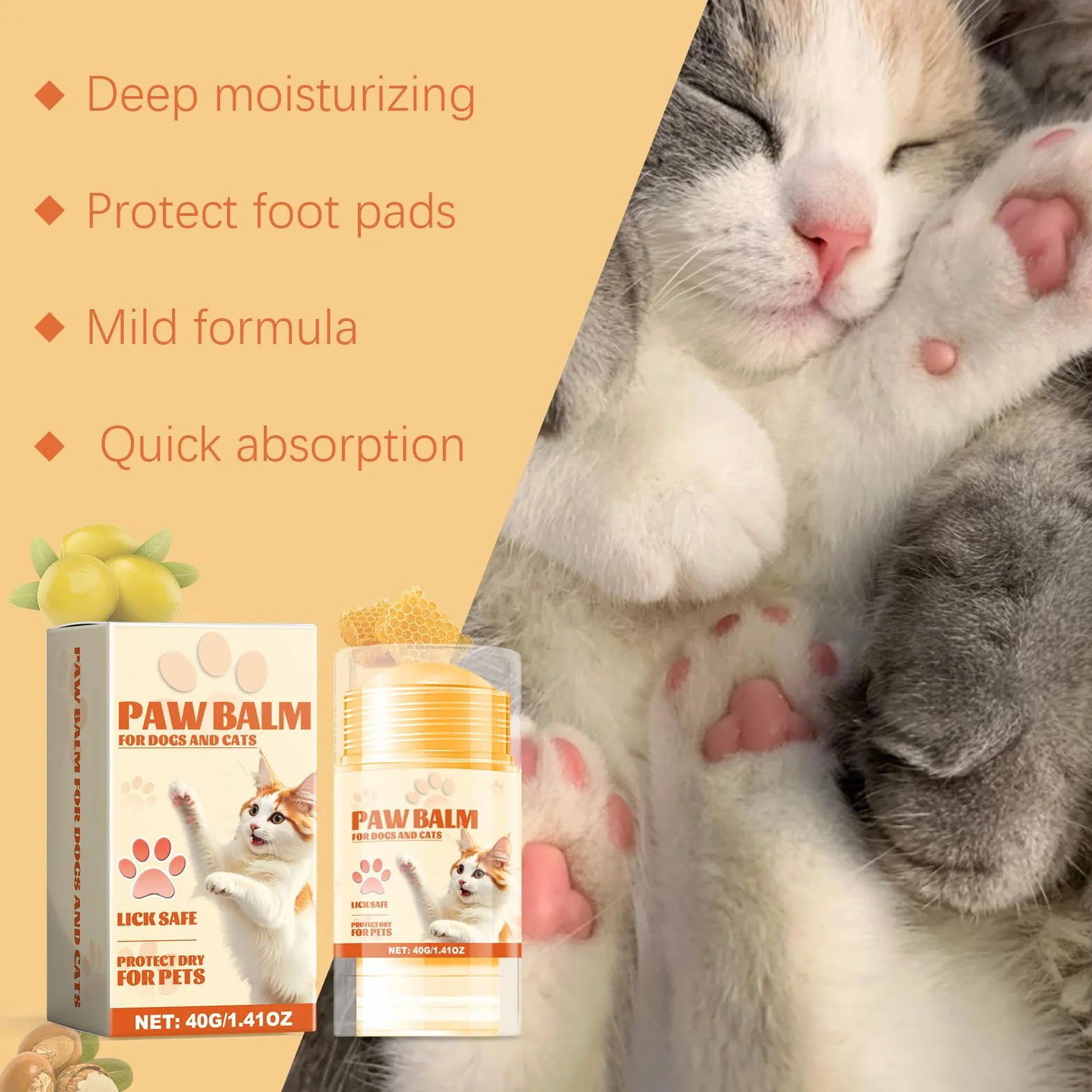 Balsam do poduszek dla psów, produkt do pielęgnacji psów i kotów, odżywczy krem łagodzący suche łapy psa, nawilża, chroni łapy psa, naprawia pęknięte i zniszczone łapy, 11