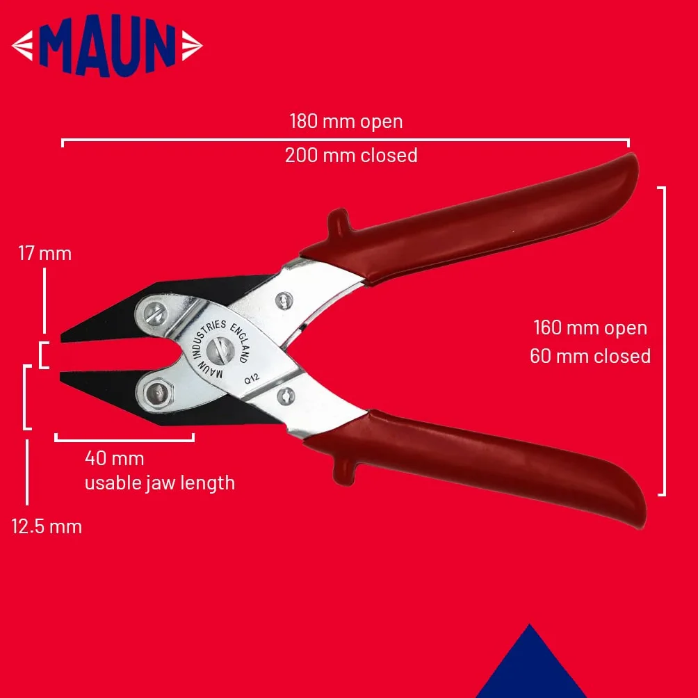 Maun 4866-200 szczypce płaskie równoległe 200 mm PCW czerwony srebrny czarny